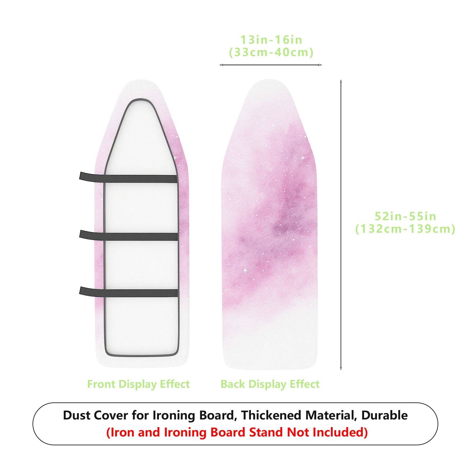 1-Piece Pink Galaxy Starry  Ironing Board Cover, Universal Size, Without Board