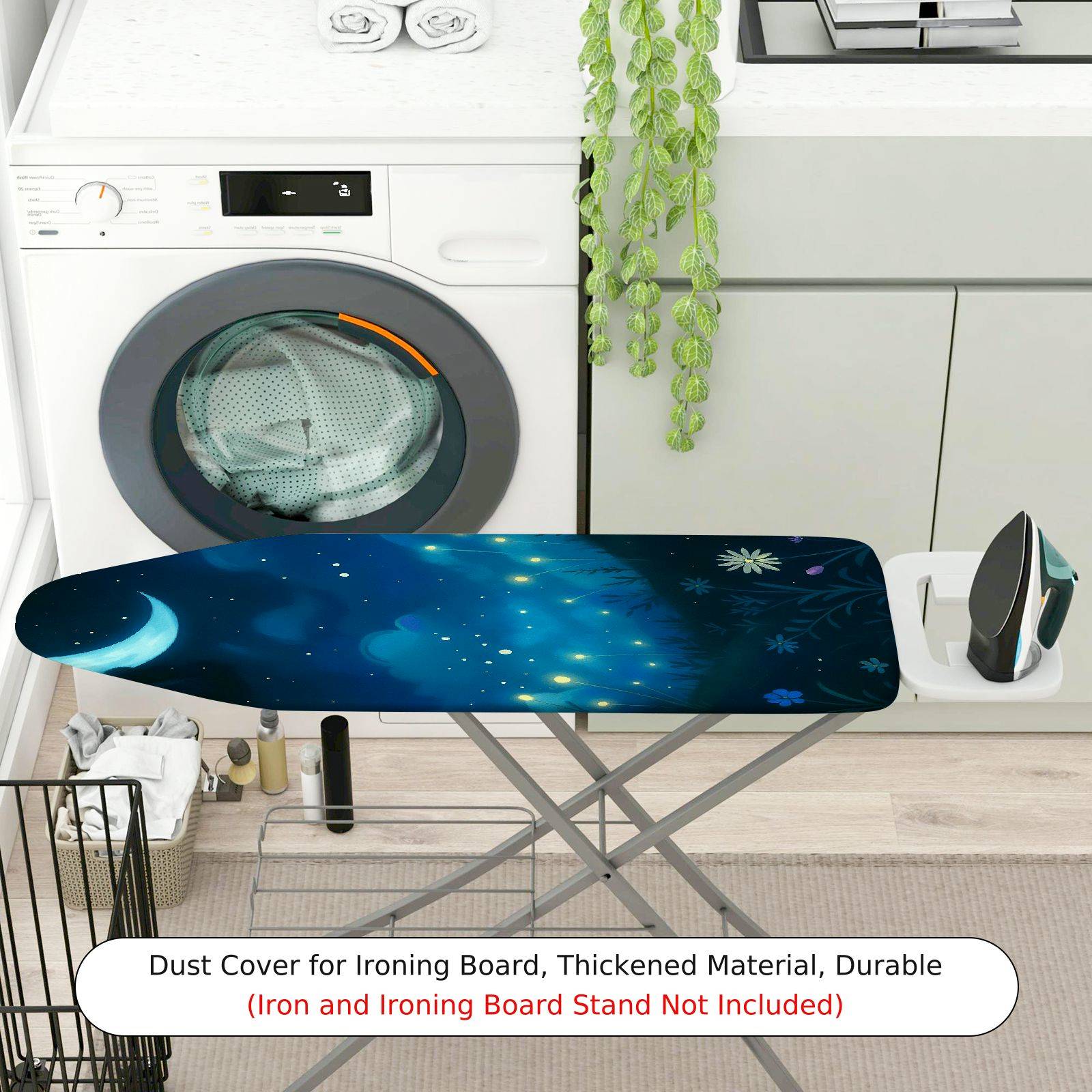 1-Piece Starry Night Moon Flower  Ironing Board Cover, Universal Size, Without Board