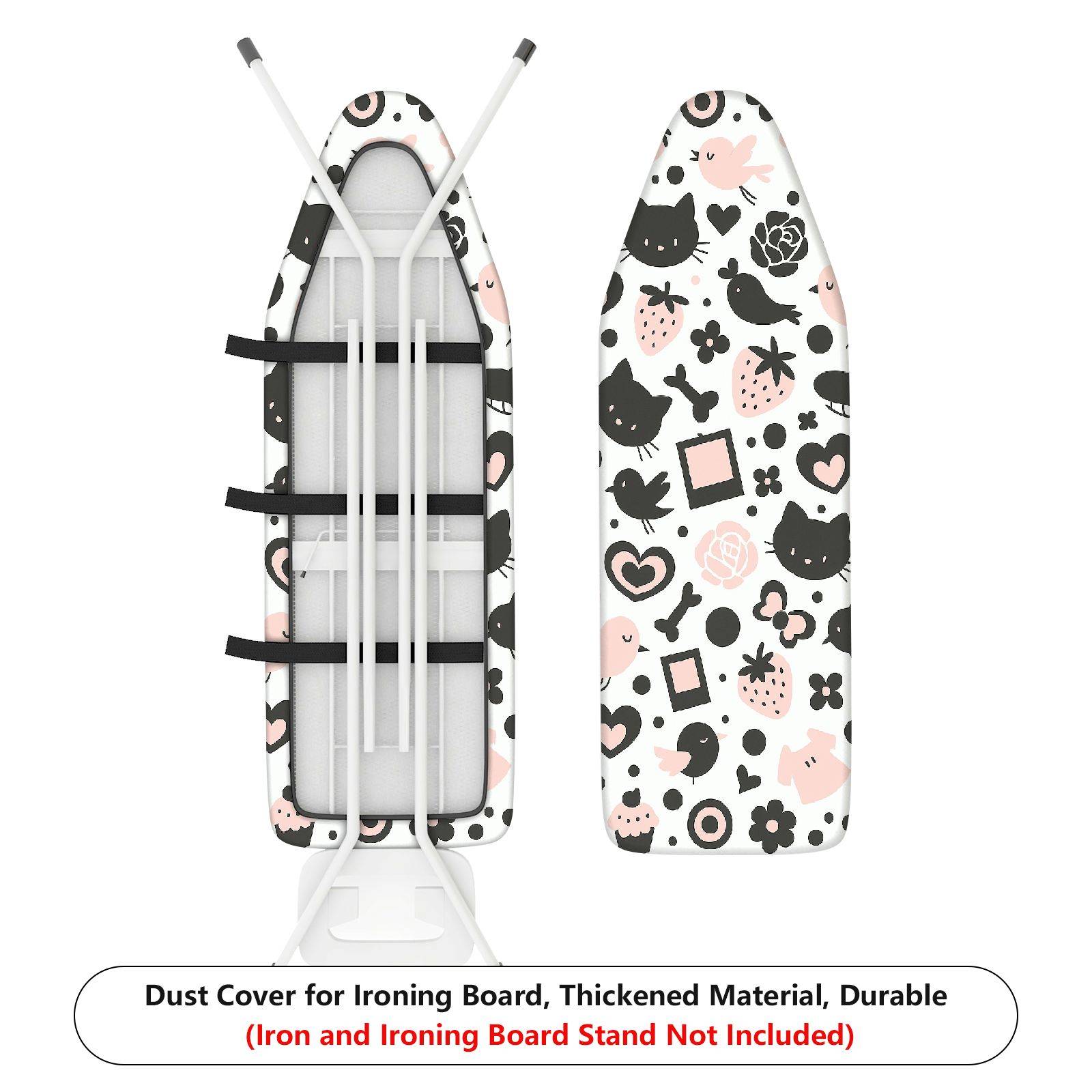 1-Piece Cat Bird Flower  Ironing Board Cover, Universal Size, Without Board