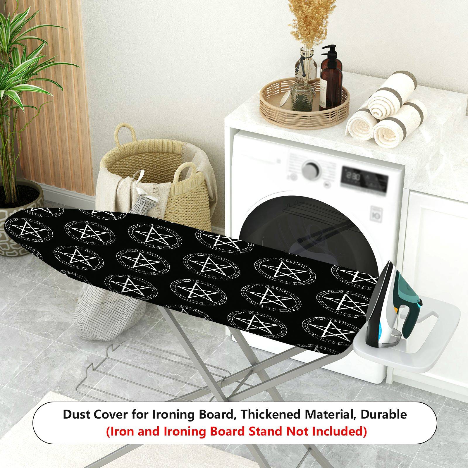 1-Piece Stars Pentagram Black  Ironing Board Cover, Universal Size, Without Board