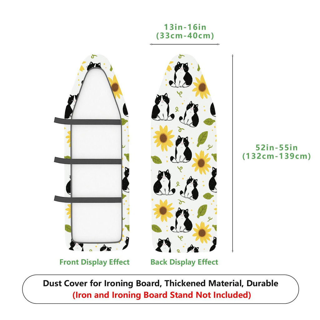 1-Piece Cat Sunflower Leaf  Ironing Board Cover, Universal Size, Without Board