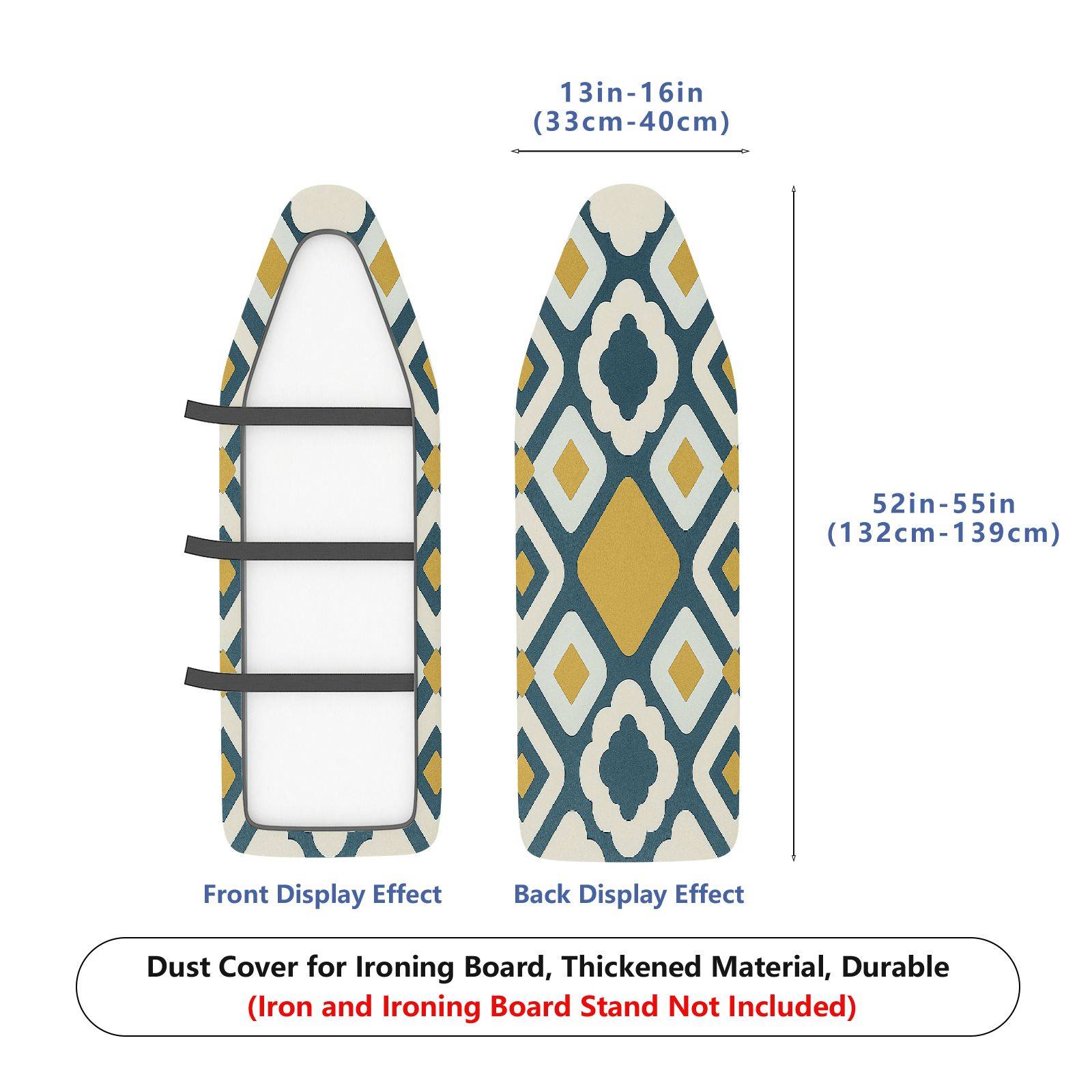 1-Piece Geometric Retro Diamond  Ironing Board Cover, Universal Size, Without Board