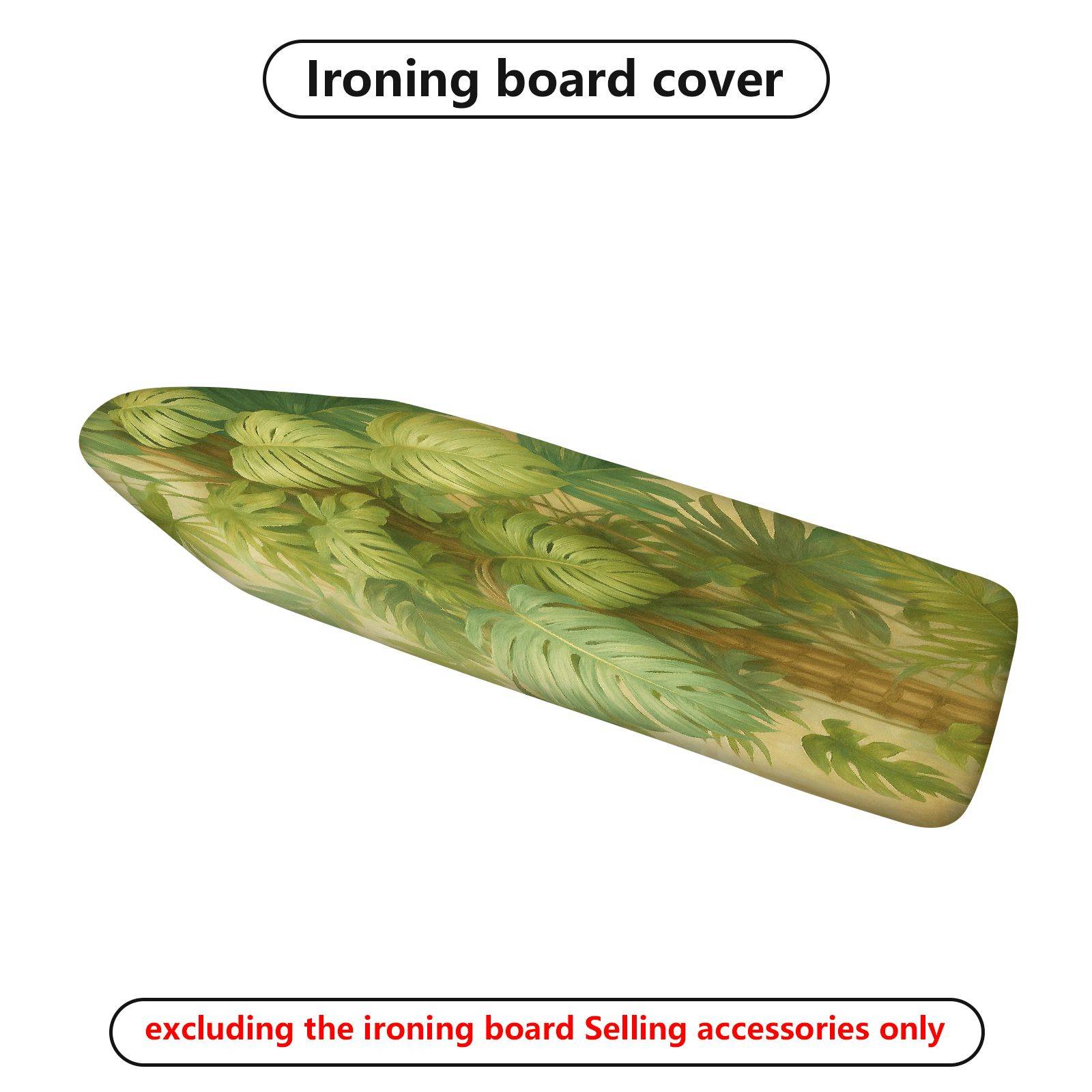 1-Piece Tropical Leaves Green Nature  Ironing Board Cover, Universal Size, Without Board