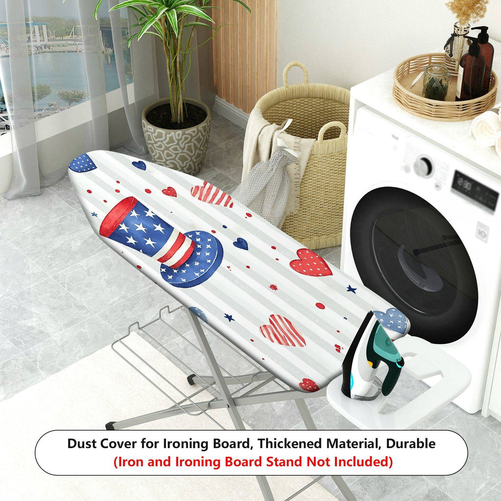 1-Piece Patriotic Stars Stripes Hearts  Ironing Board Cover, Universal Size, Without Board