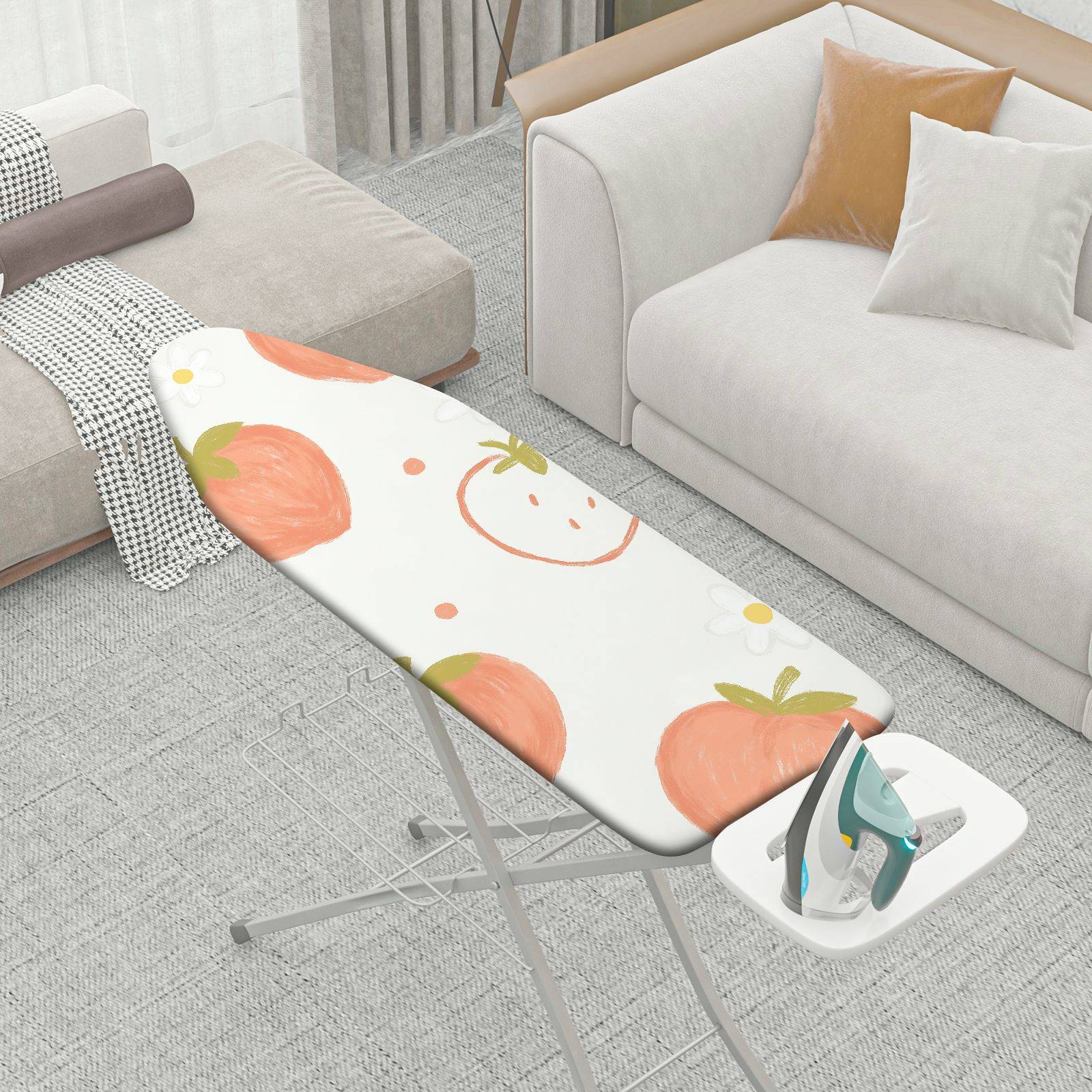 1-Piece Strawberry Floral Fresh  Ironing Board Cover, Universal Size, Without Board