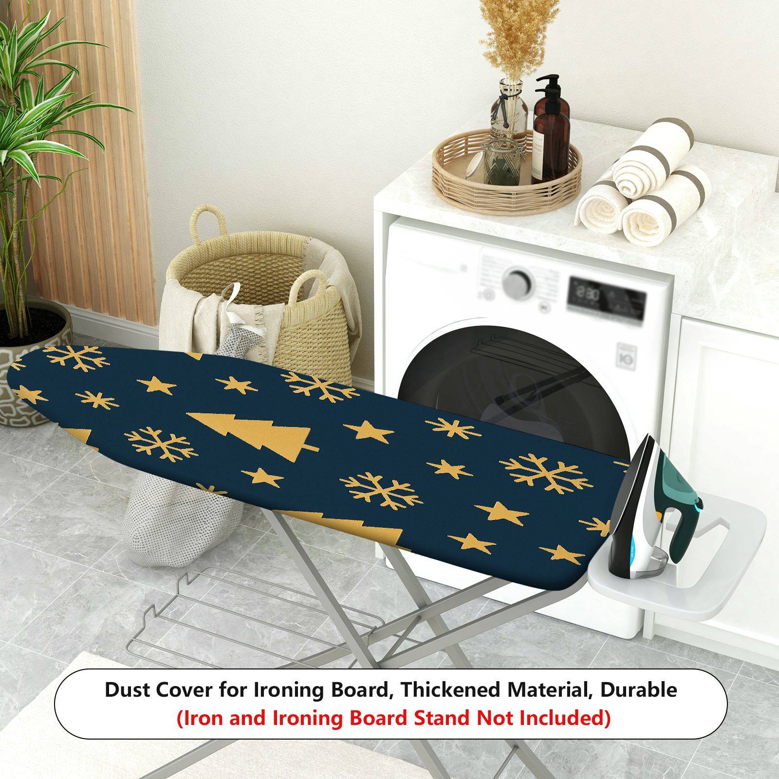 1-Piece Tree Snowflake Star  Ironing Board Cover, Universal Size, Without Board