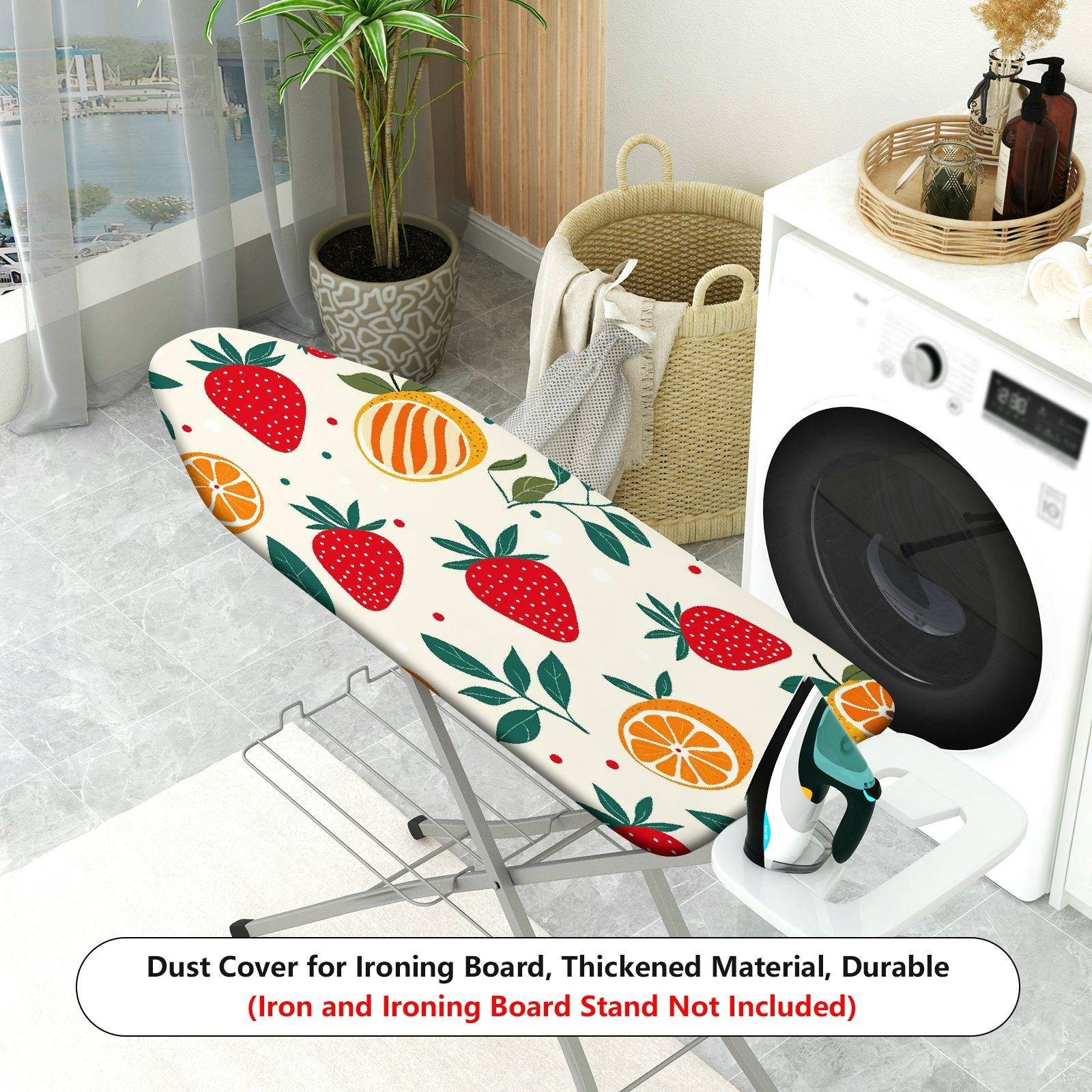 1-Piece Fresh Fruit Strawberry Orange Pattern  Ironing Board Cover, Universal Size, Without Board