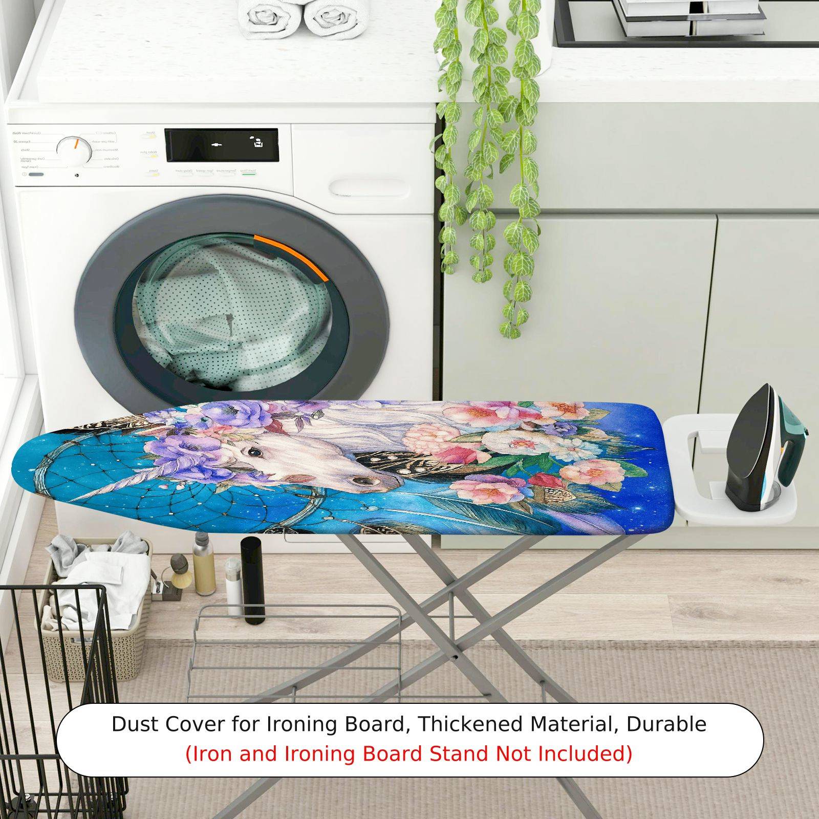 1-Piece Unicorn Floral Dreamcatcher  Ironing Board Cover, Universal Size, Without Board