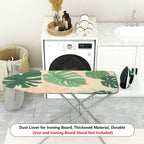 1-Piece Tropical Leaf Pattern Green Beige  Ironing Board Cover, Universal Size, Without Board