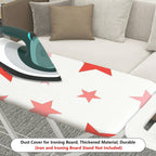 1-Piece Star Red Pattern White Background  Ironing Board Cover, Universal Size, Without Board