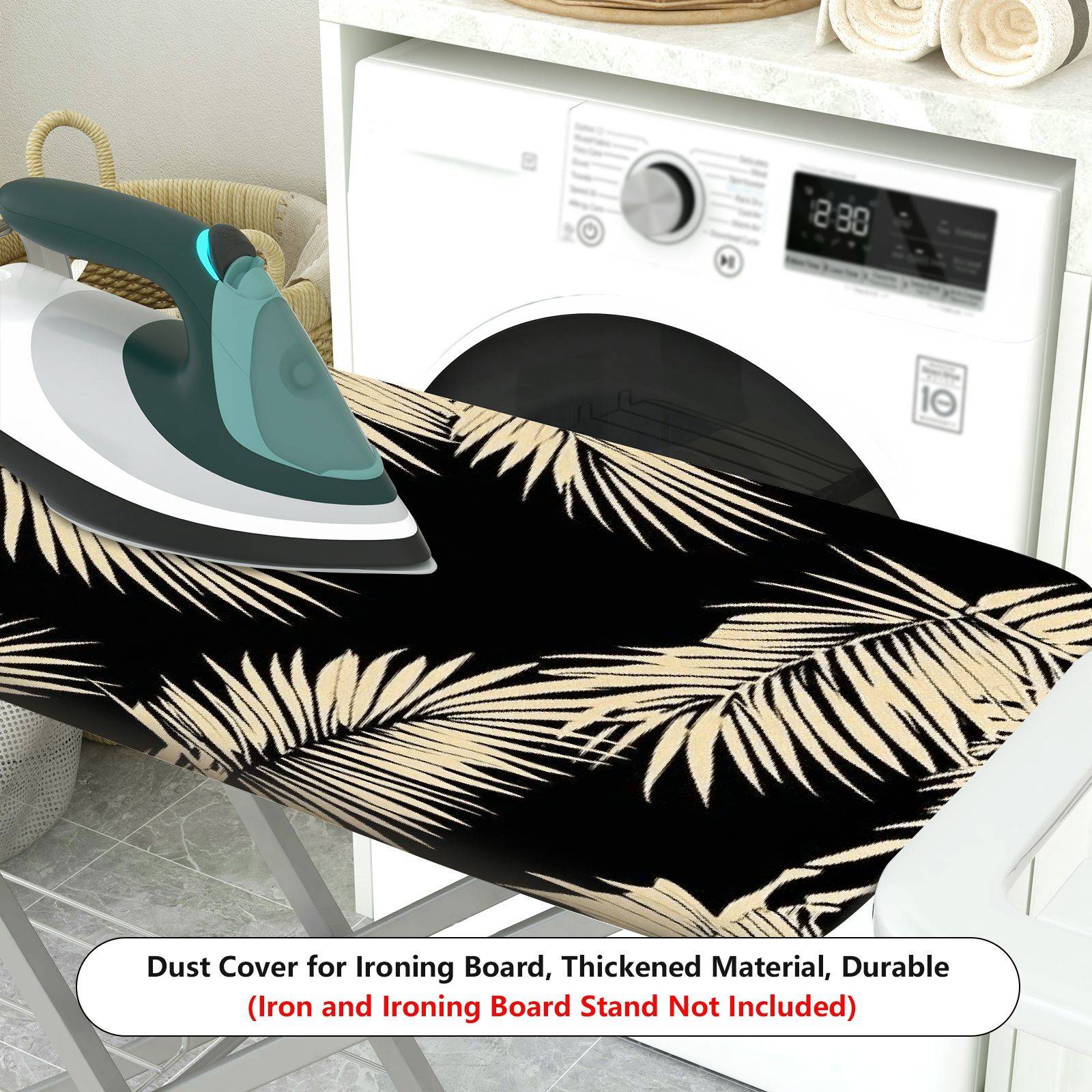 1-Piece Palm Leaf Tropical Exotic  Ironing Board Cover, Universal Size, Without Board