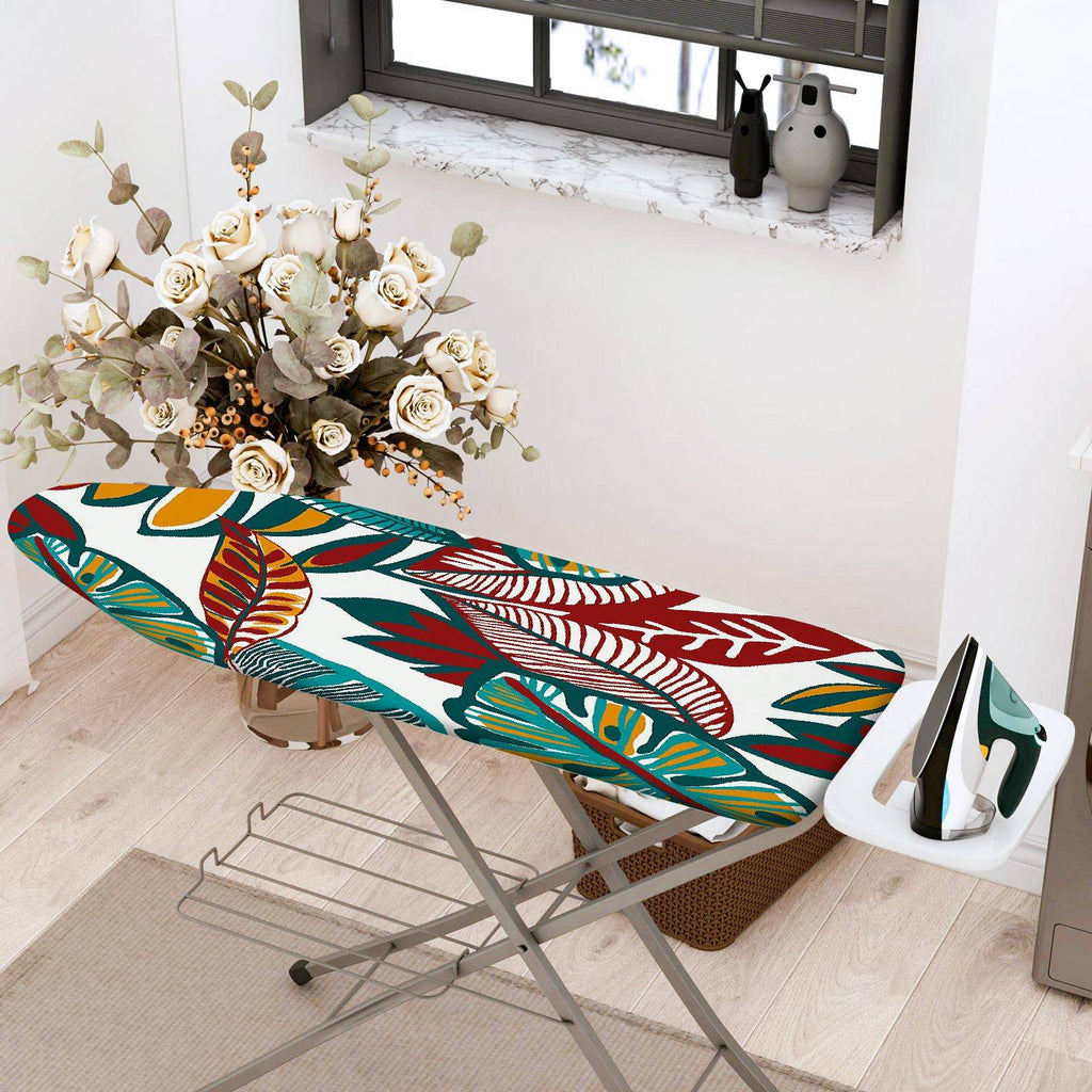 1-Piece Leaves Floral Tropical  Ironing Board Cover, Universal Size, Without Board