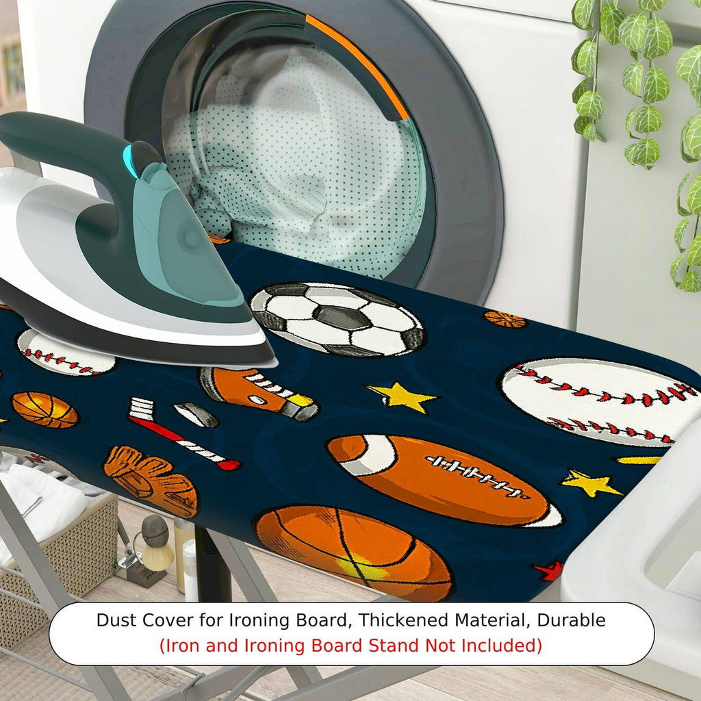 1-Piece Sports Balls Stars  Ironing Board Cover, Universal Size, Without Board