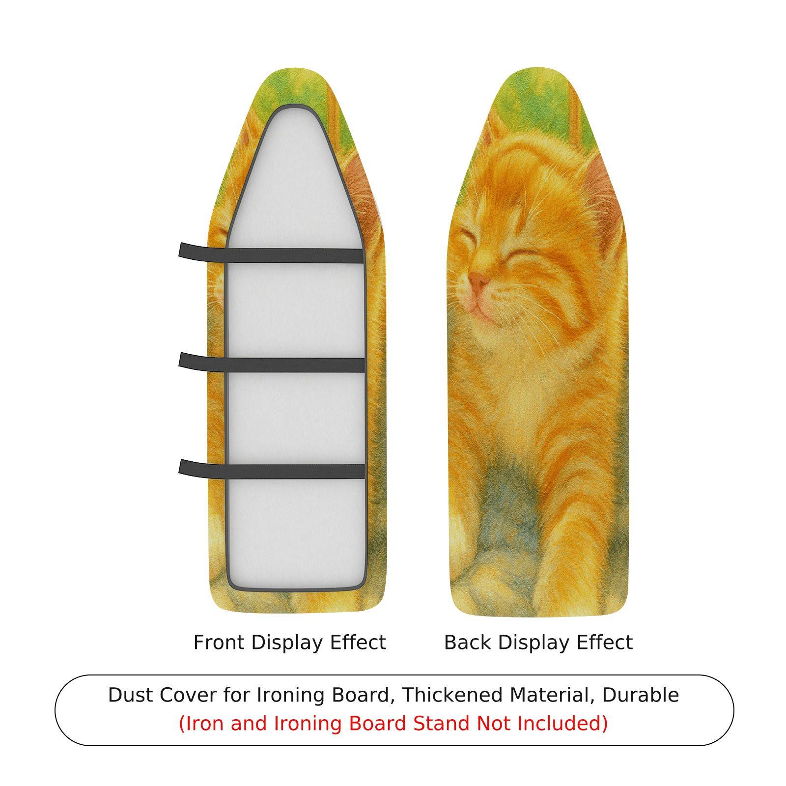 1-Piece Cat Pattern Sleeping Yellow Feline  Ironing Board Cover, Universal Size, Without Board