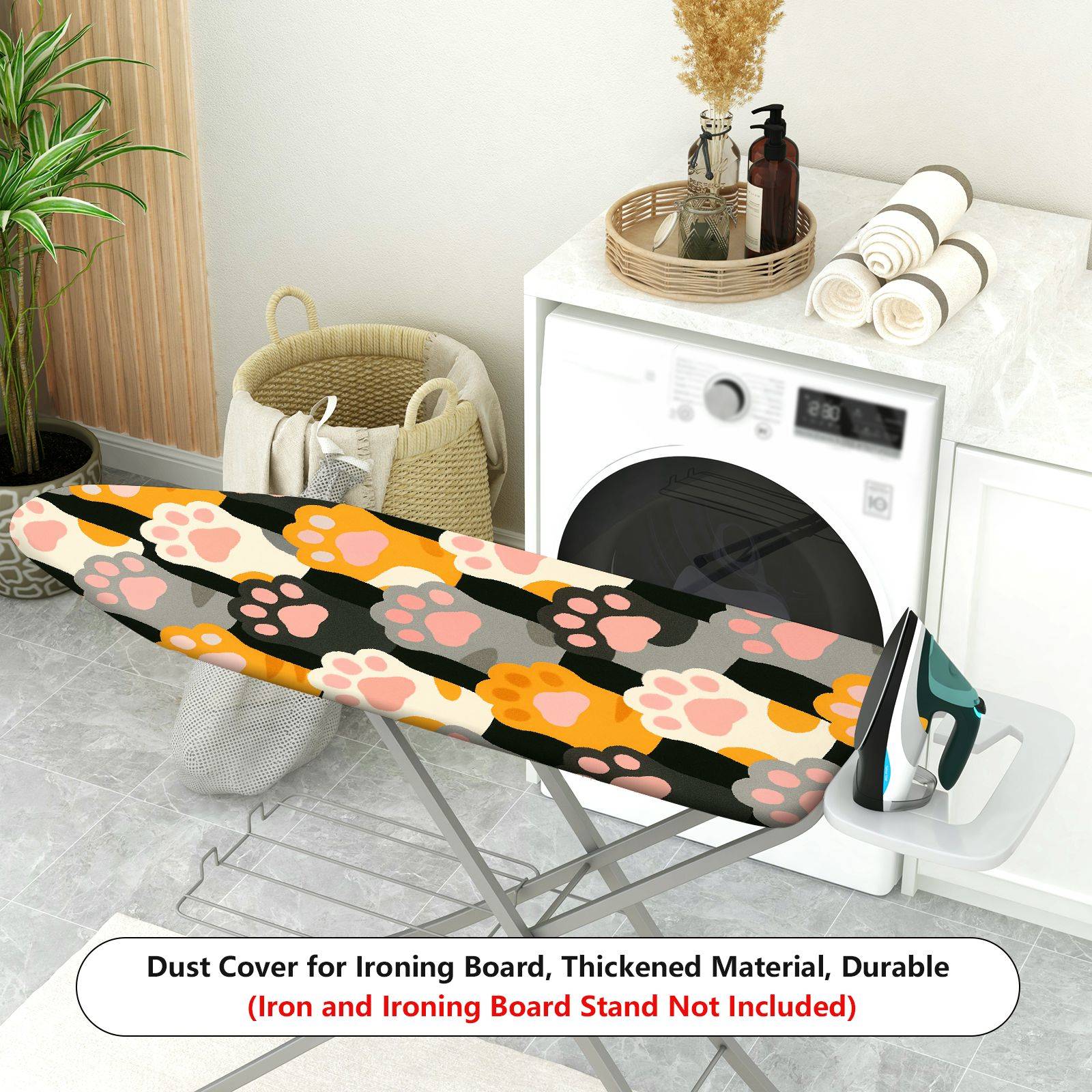 1-Piece Cat Paw Pattern Multicolor Decorative  Ironing Board Cover, Universal Size, Without Board