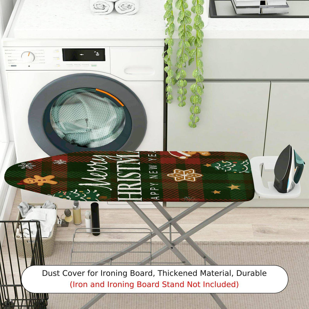 1-Piece Christmas Plaid Gingerbread  Ironing Board Cover, Universal Size, Without Board