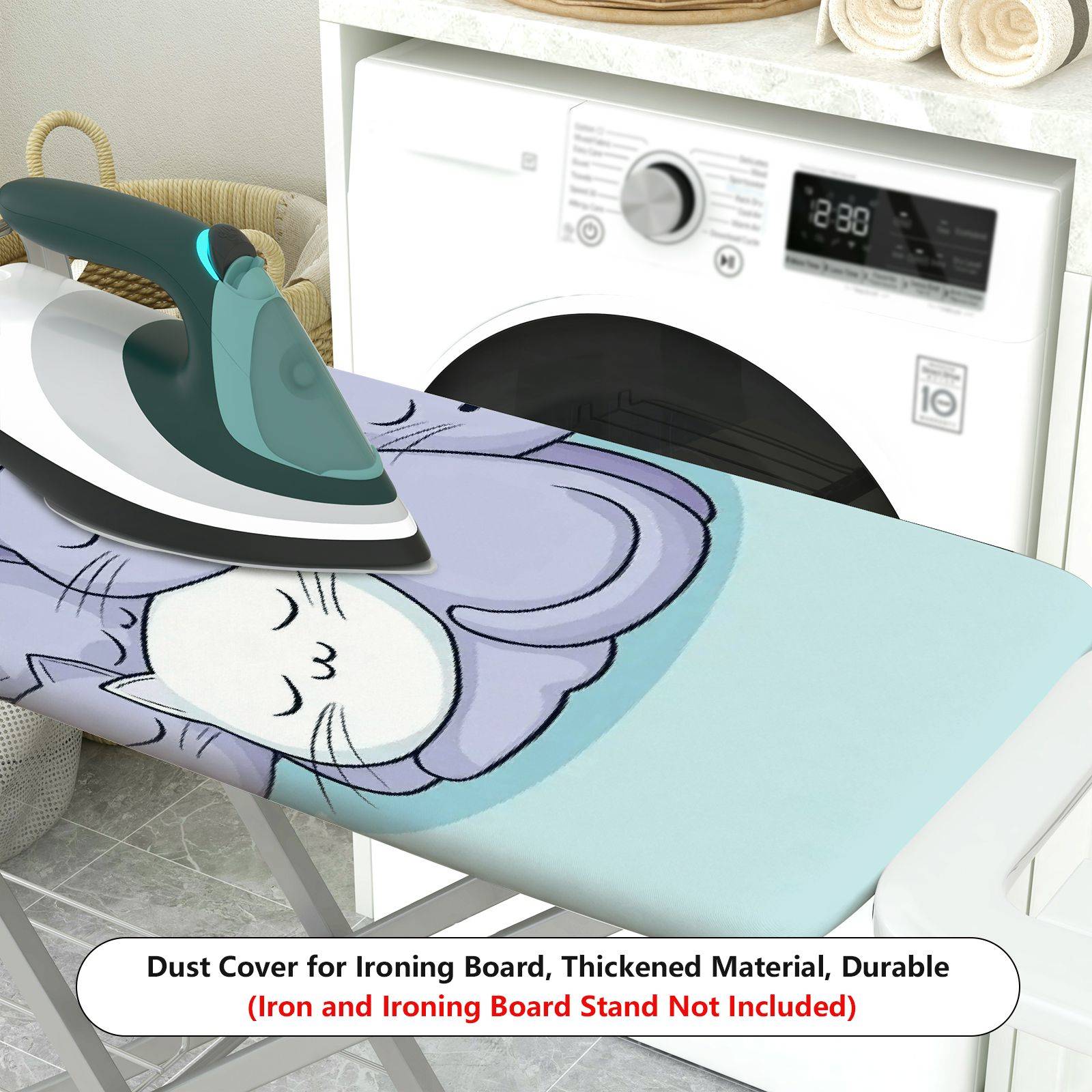 1-Piece Cat  Blue  Ironing Board Cover, Universal Size, Without Board