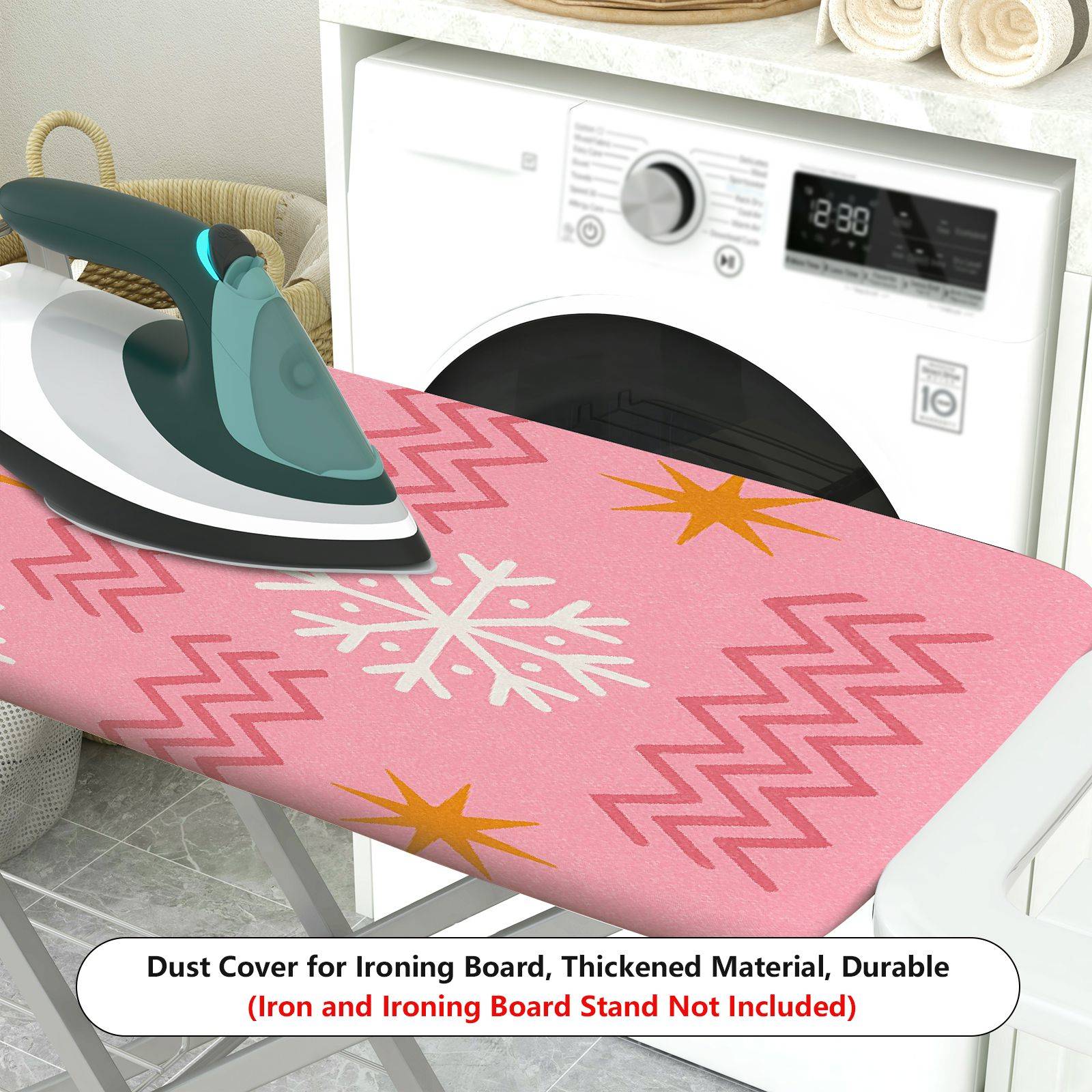 1-Piece Snowflake Star Zigzag  Ironing Board Cover, Universal Size, Without Board