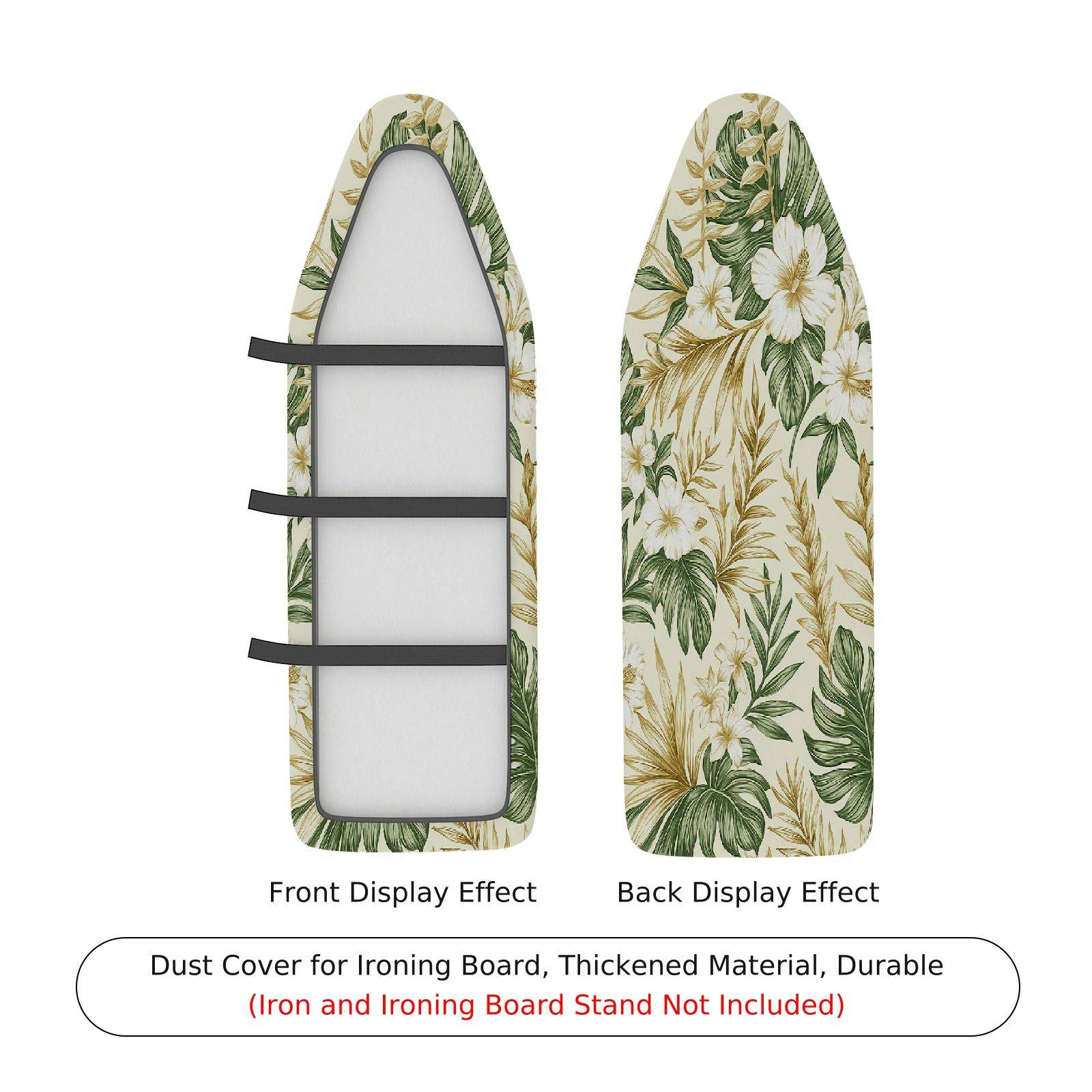 1-Piece Tropical Floral Leaf  Ironing Board Cover, Universal Size, Without Board