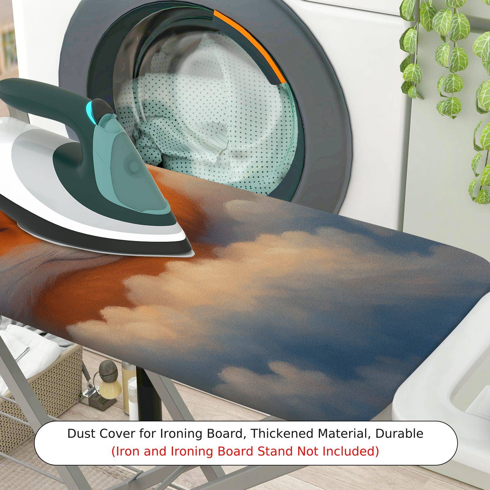 1-Piece Sleepy Fox Starry  Ironing Board Cover, Universal Size, Without Board