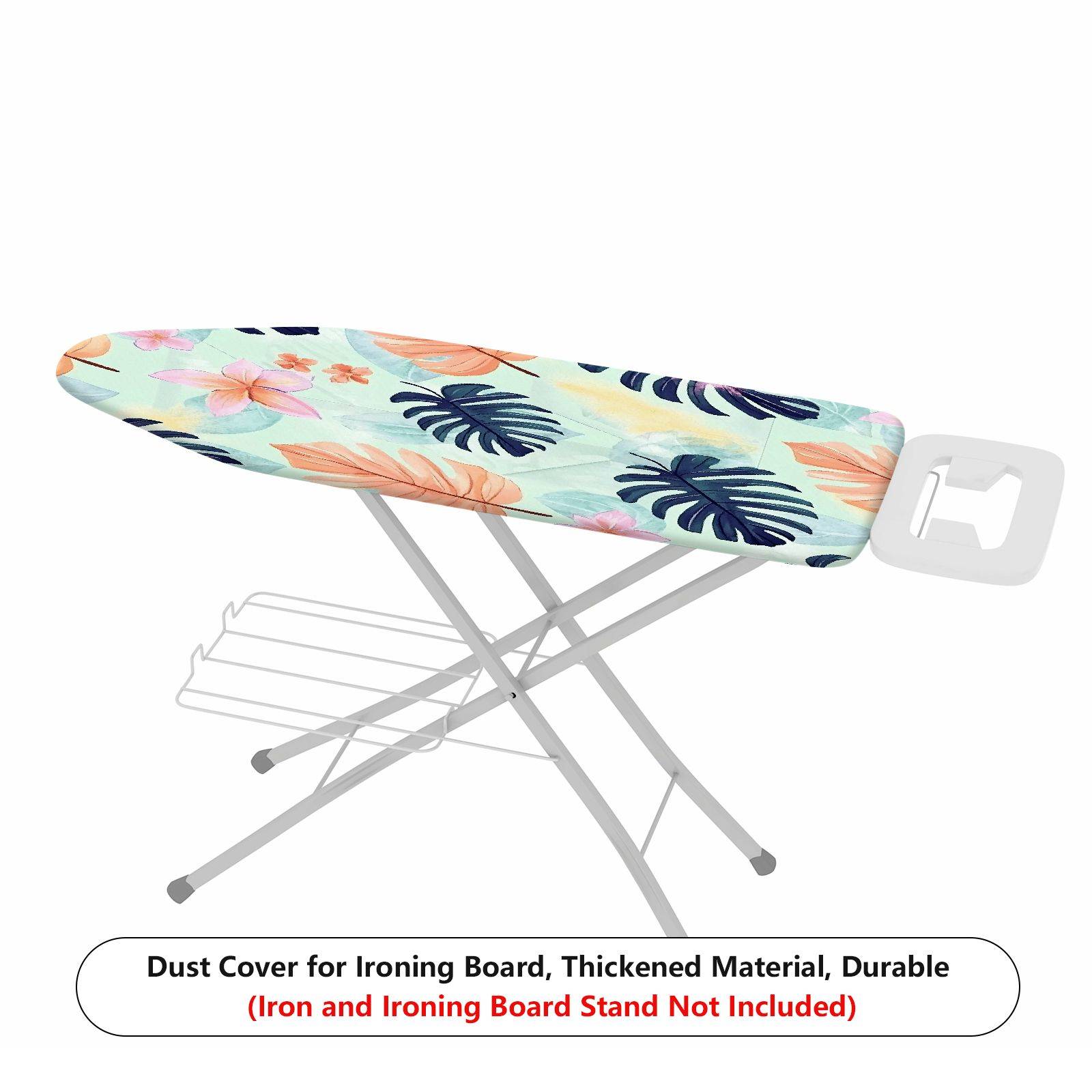 1-Piece Tropical Floral Leaves Pattern Pastel Colors  Ironing Board Cover, Universal Size, Without Board