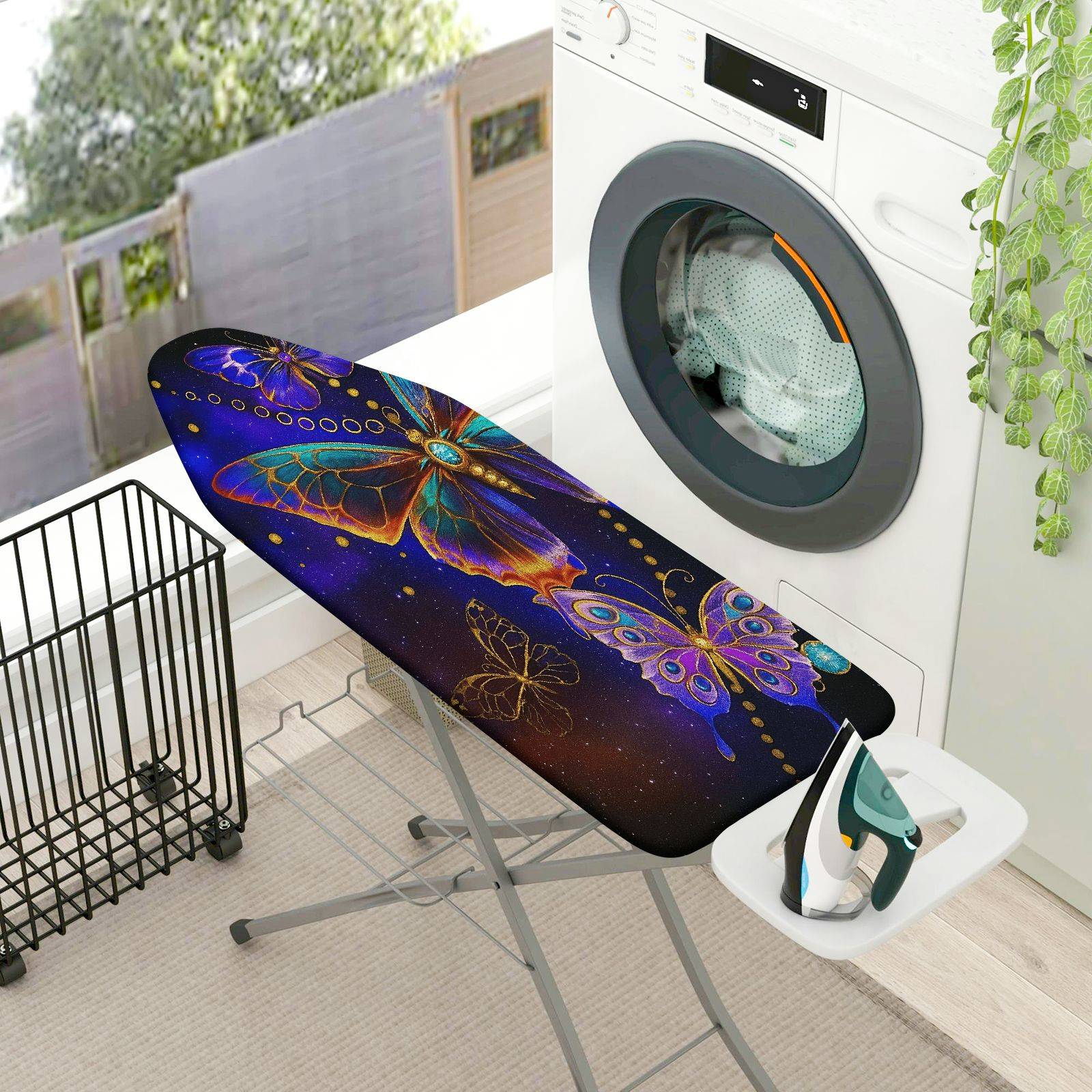 1-Piece Butterfly Galaxy Star  Ironing Board Cover, Universal Size, Without Board