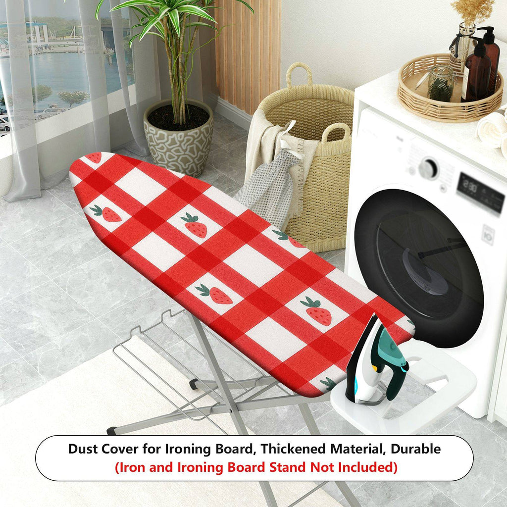 1-Piece Gingham Strawberry Red  Ironing Board Cover, Universal Size, Without Board