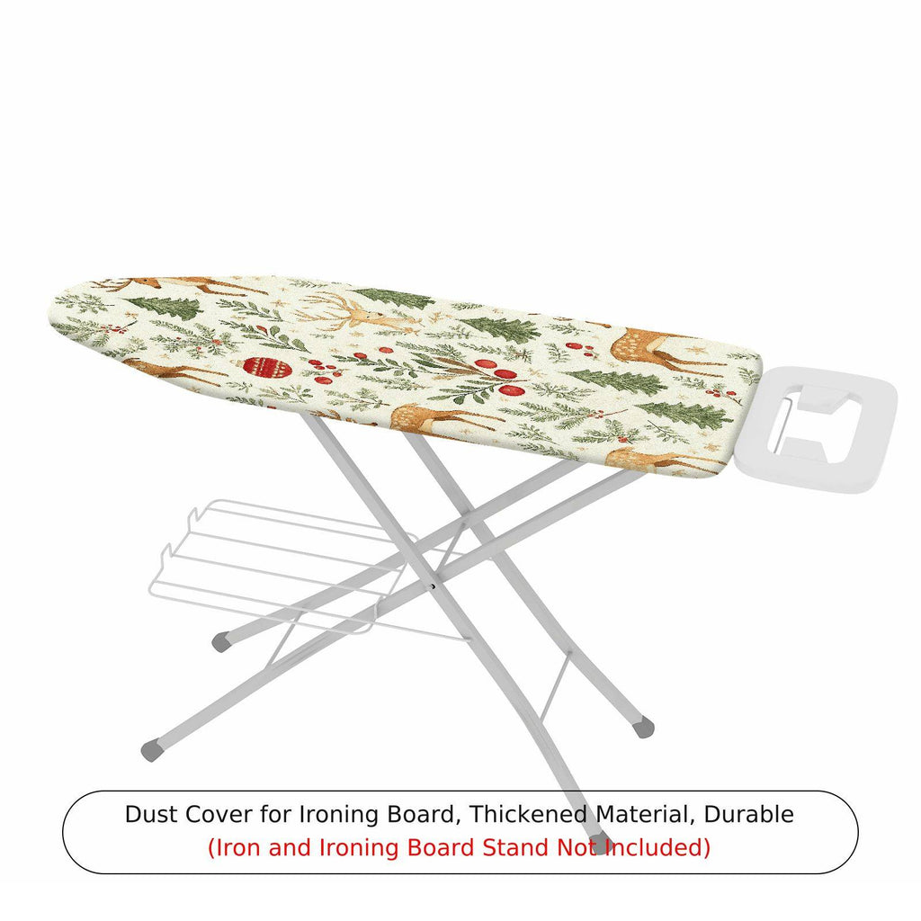 1-Piece Reindeer Evergreen Berries  Ironing Board Cover, Universal Size, Without Board