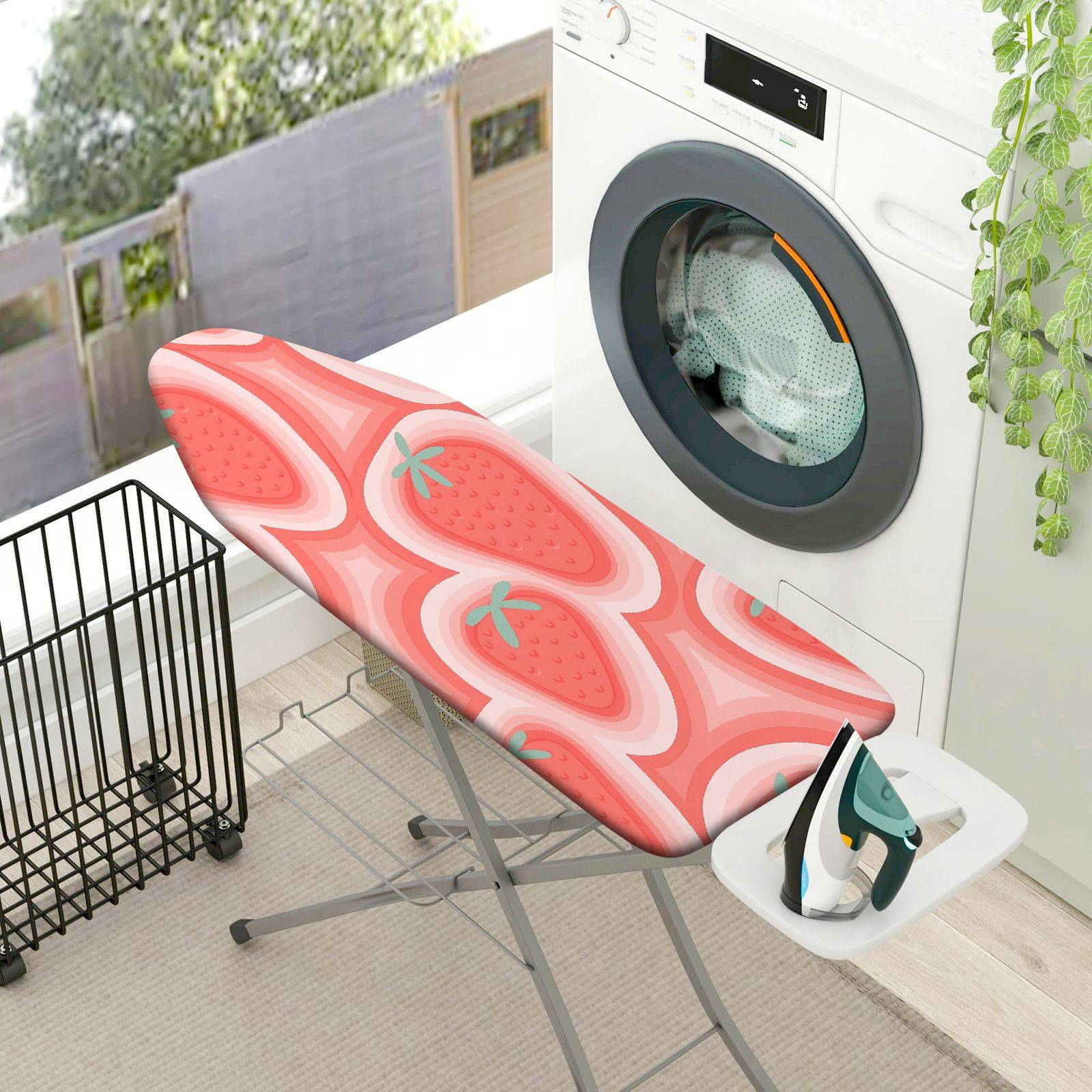 1-Piece Strawberry Pink Fun Decorative  Ironing Board Cover, Universal Size, Without Board