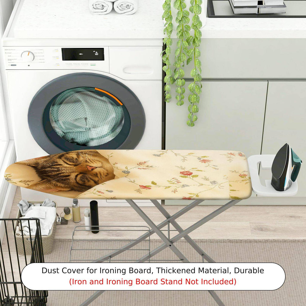 1-Piece Cat Floral Pattern Animal  Ironing Board Cover, Universal Size, Without Board