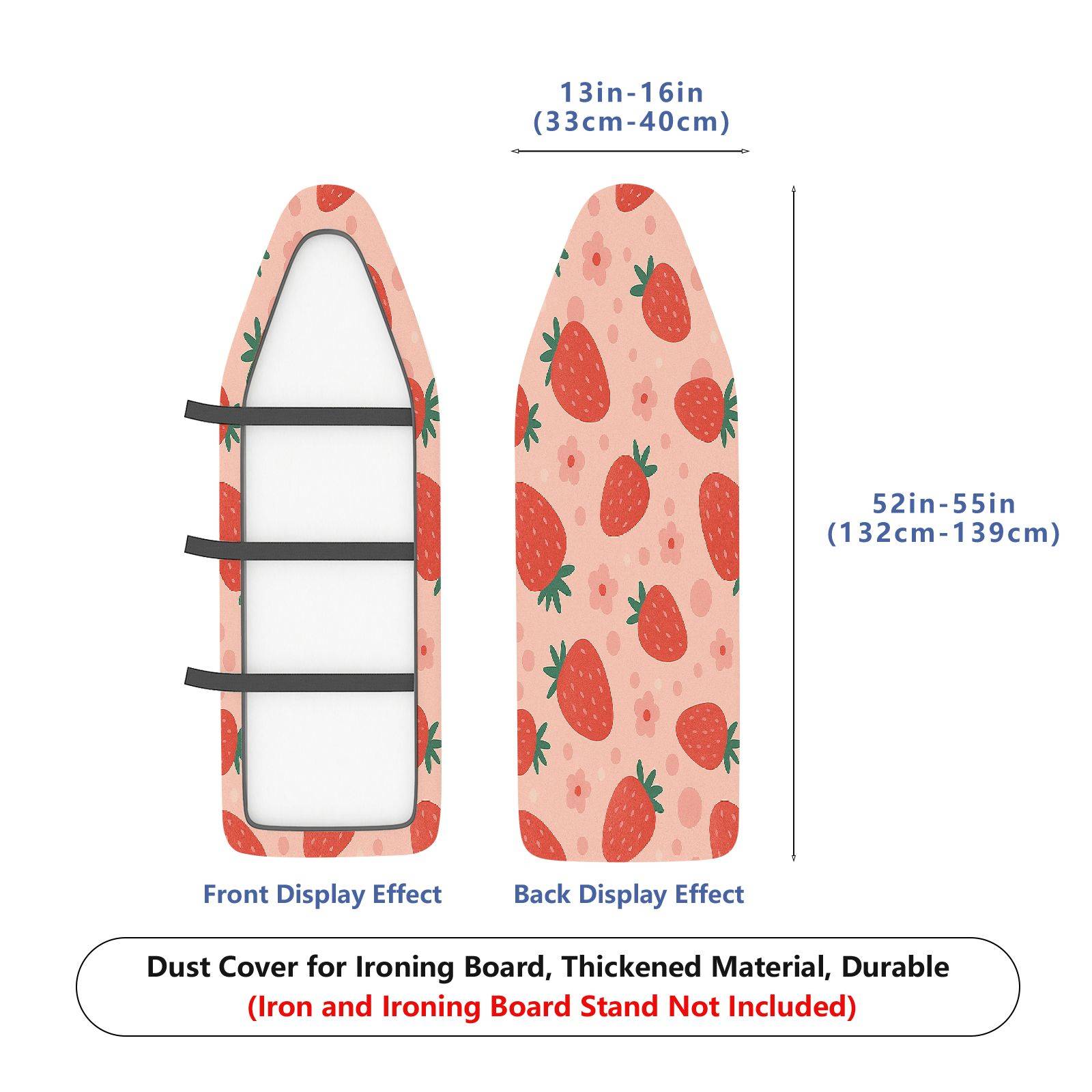 1-Piece Strawberry Flower Pink  Ironing Board Cover, Universal Size, Without Board