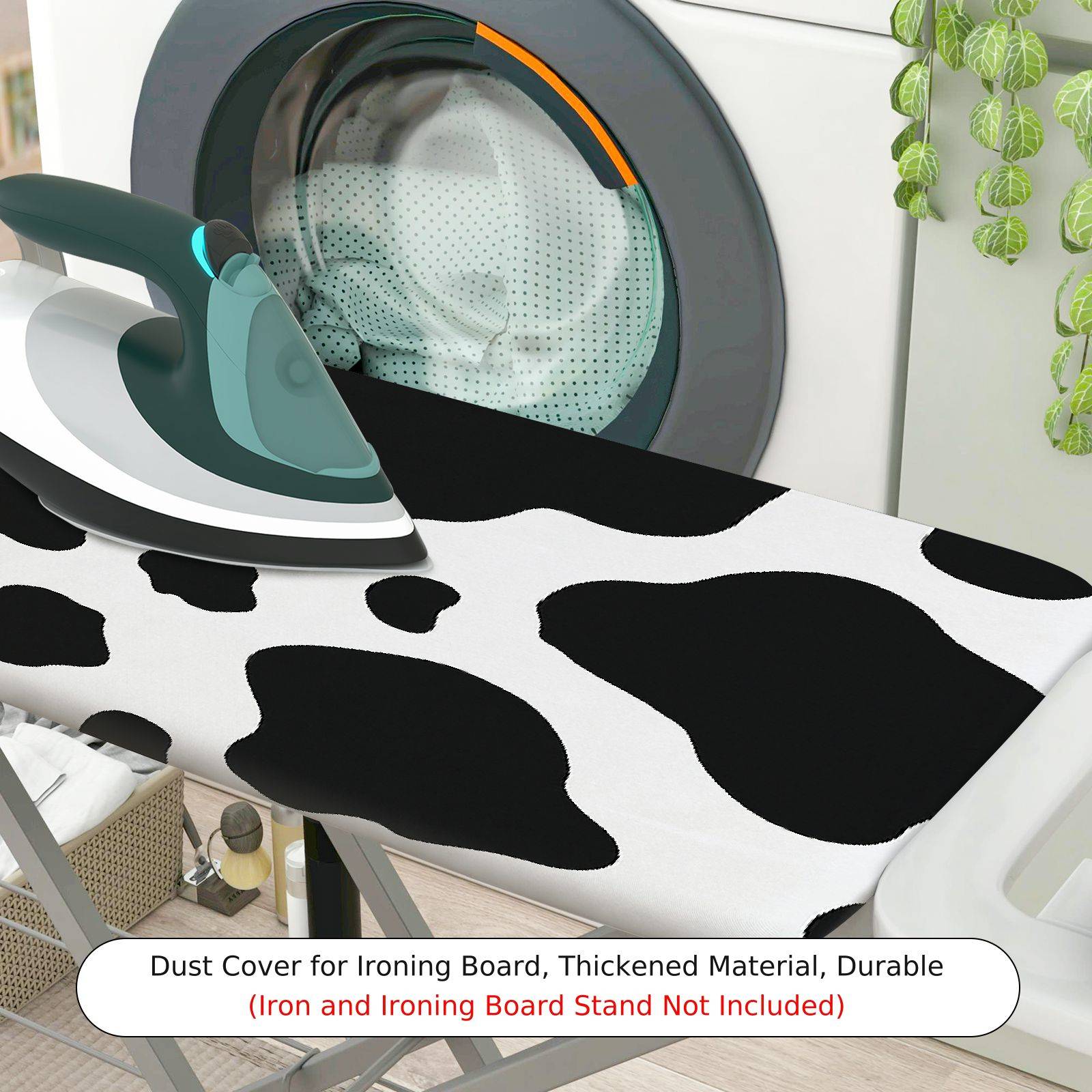 1-Piece Black White Animal Print  Ironing Board Cover, Universal Size, Without Board