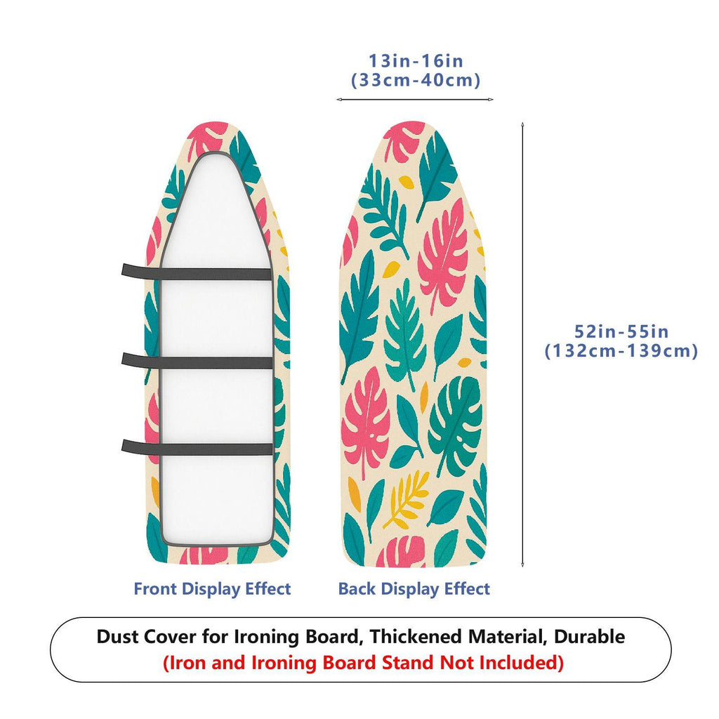 1-Piece Tropical Floral Leaves Pattern Decorative  Ironing Board Cover, Universal Size, Without Board