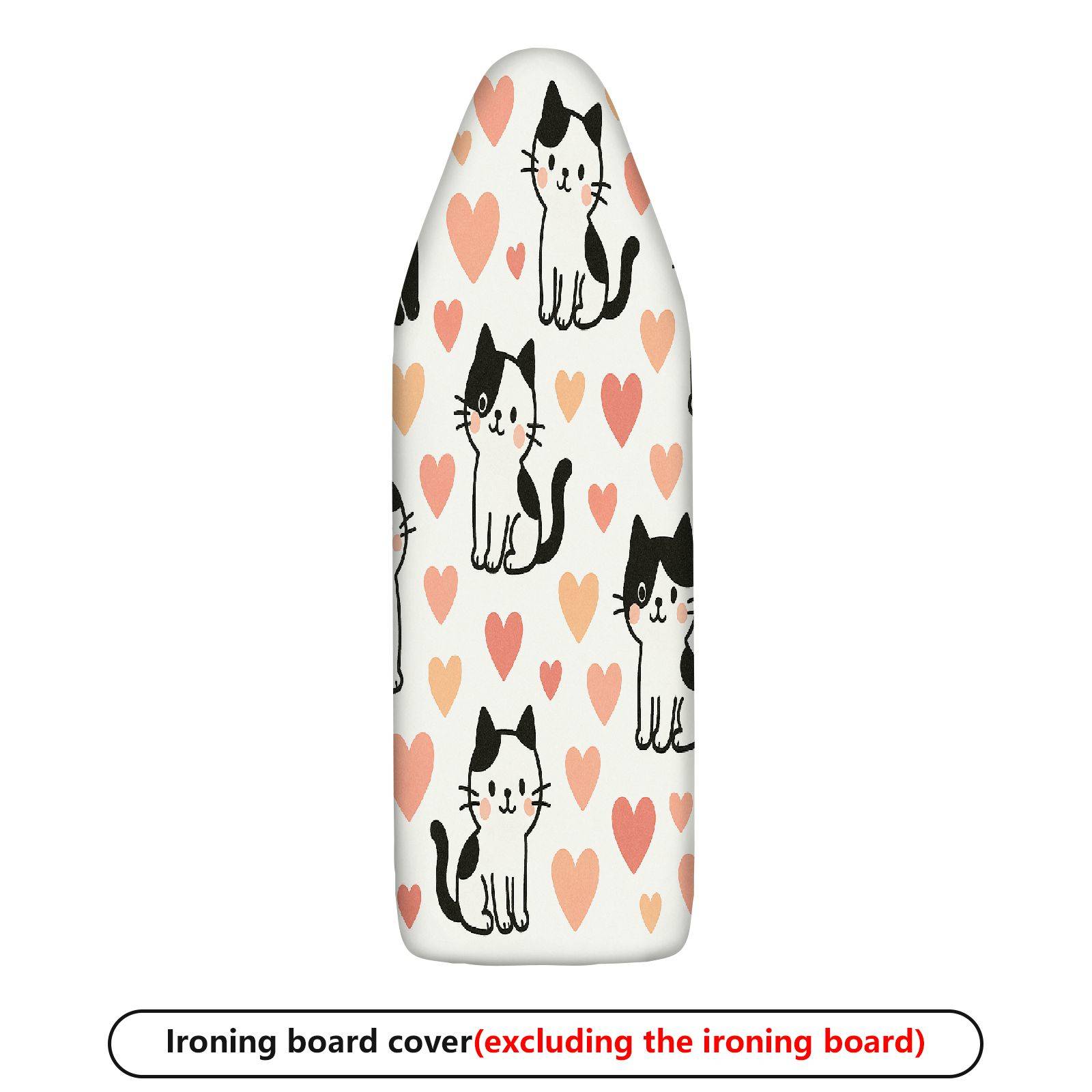 1-Piece Heart Cat Lovely  Ironing Board Cover, Universal Size, Without Board