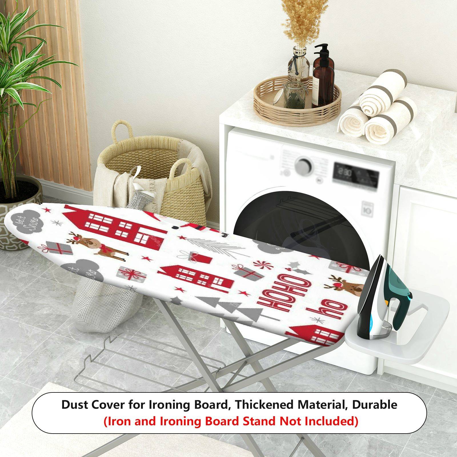 1-Piece Christmas Santa Reindeer  Ironing Board Cover, Universal Size, Without Board