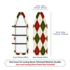 1-Piece Red Green Diamond Pattern Festive Christmas Theme  Ironing Board Cover, Universal Size, Without Board