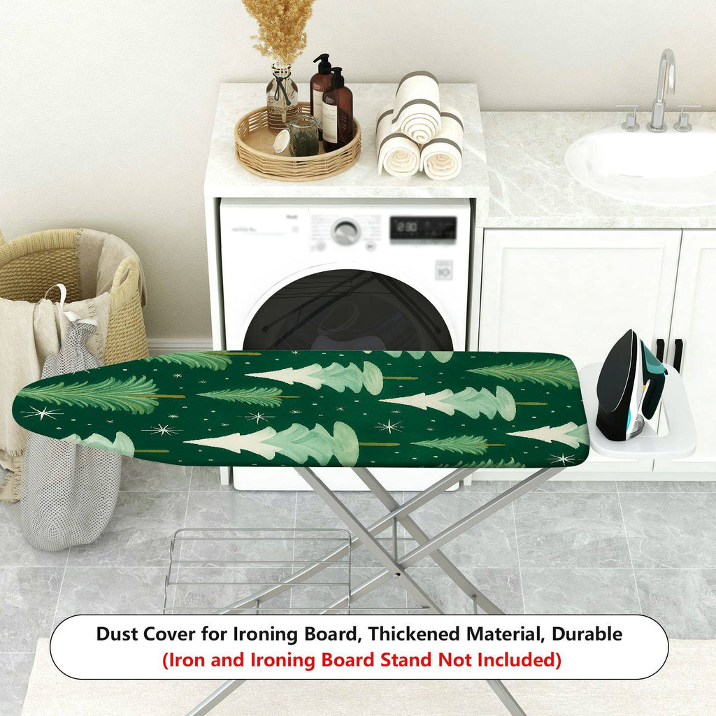 1-Piece Christmas Trees Green Stars  Ironing Board Cover, Universal Size, Without Board