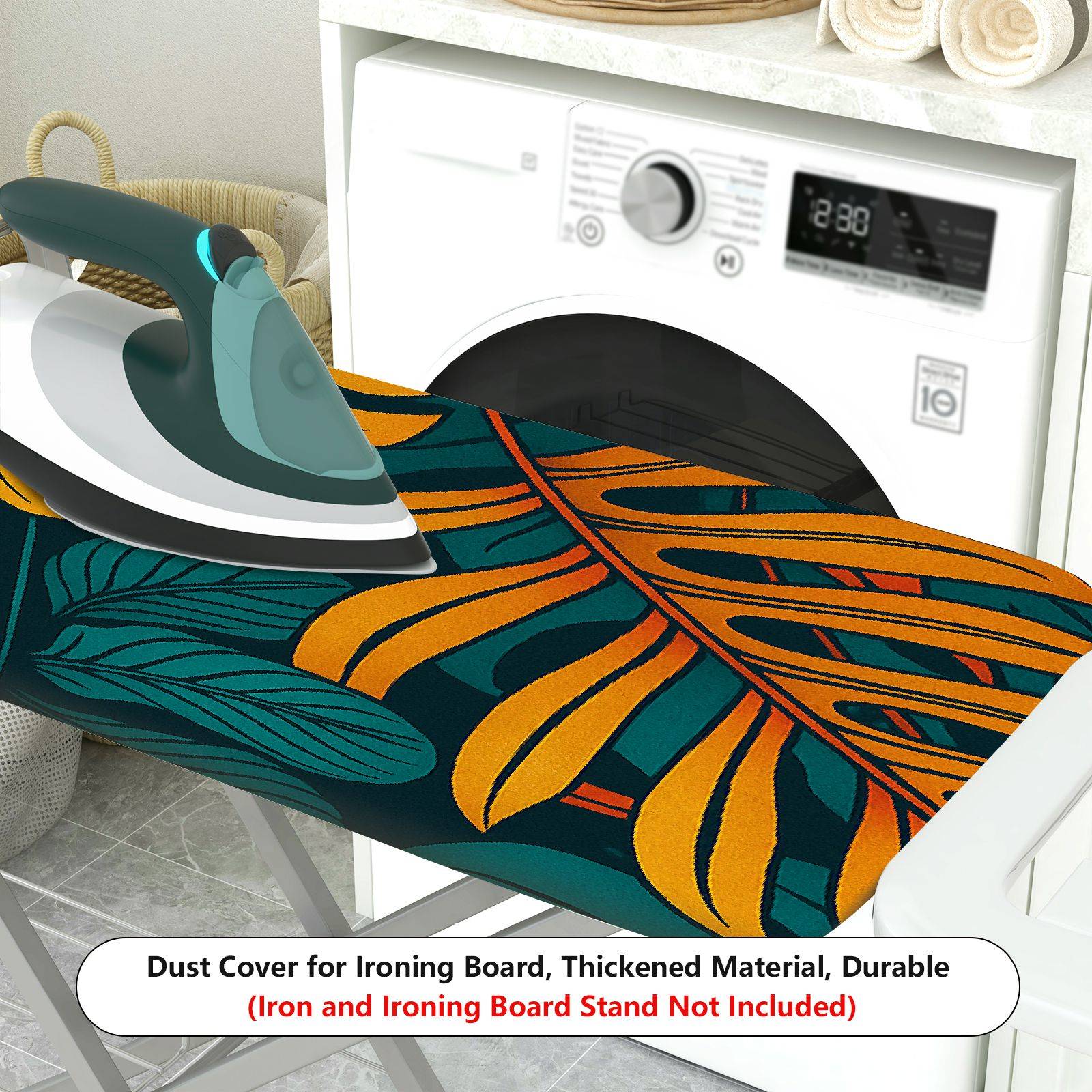 1-Piece Tropical Leaf Pattern Vibrant Color Decorative  Ironing Board Cover, Universal Size, Without Board