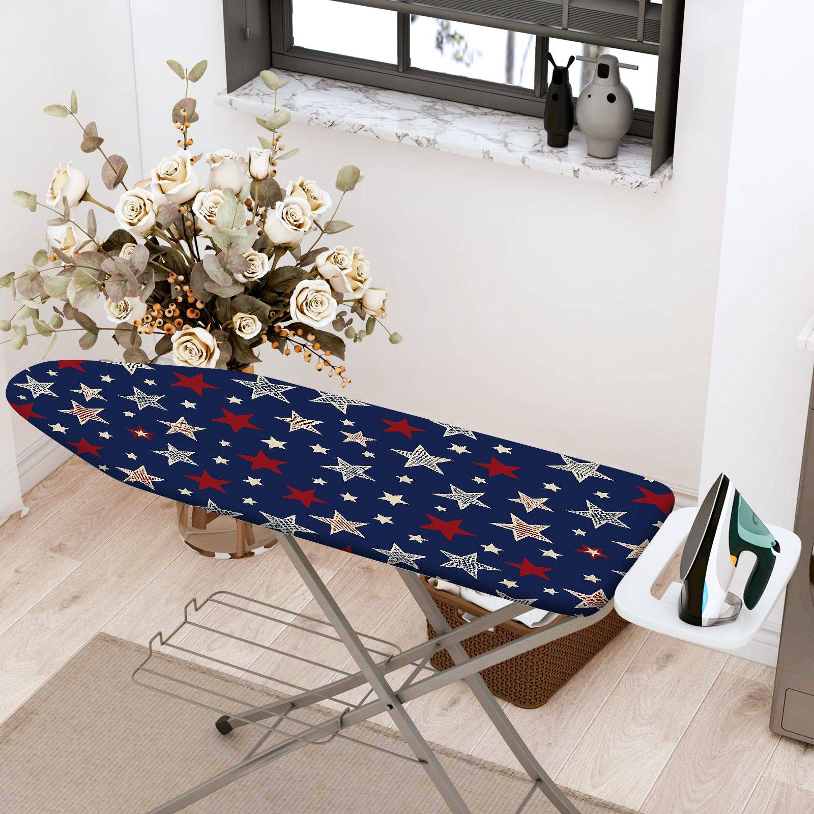 1-Piece Starry Patriotic Celebration  Ironing Board Cover, Universal Size, Without Board