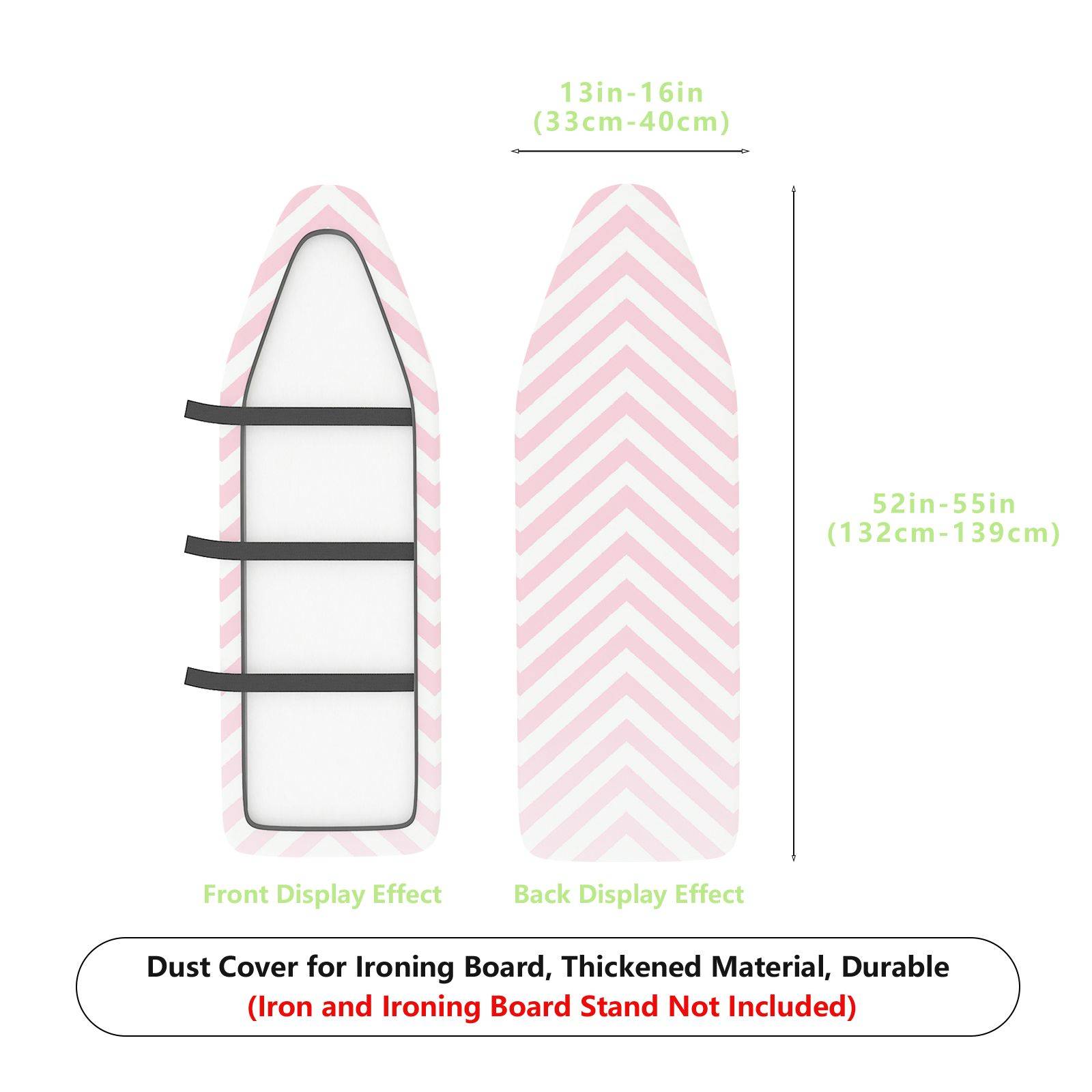 1-Piece Pink Chevron Pattern Striped Decorative  Ironing Board Cover, Universal Size, Without Board