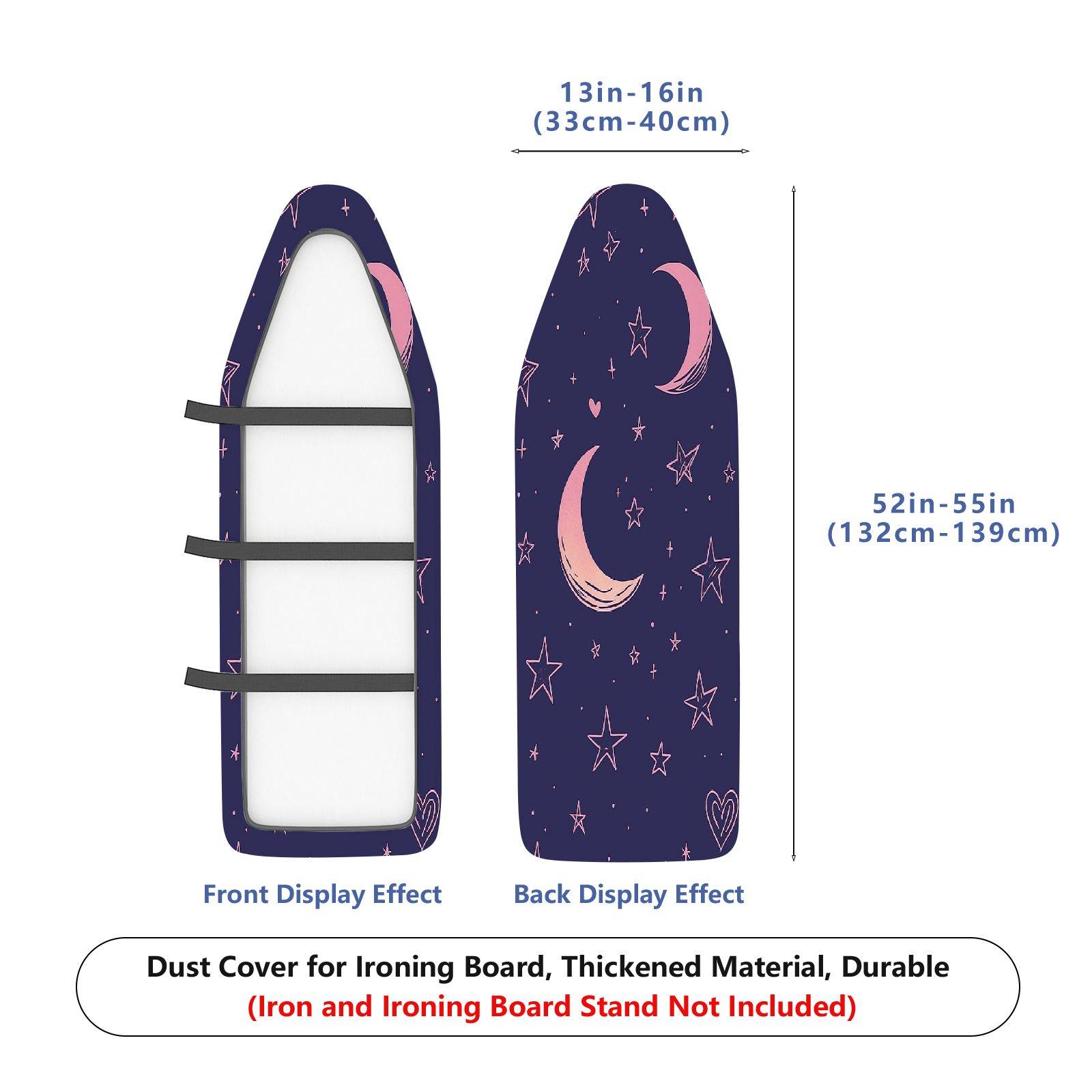 1-Piece Moon Star Heart  Ironing Board Cover, Universal Size, Without Board