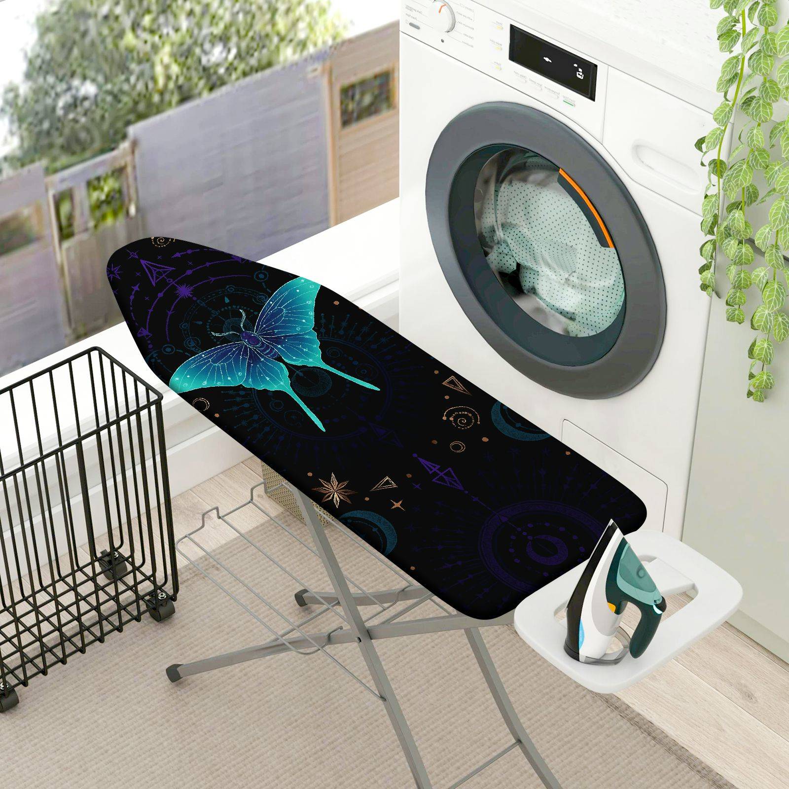1-Piece Butterfly Starry Night Mystical  Ironing Board Cover, Universal Size, Without Board