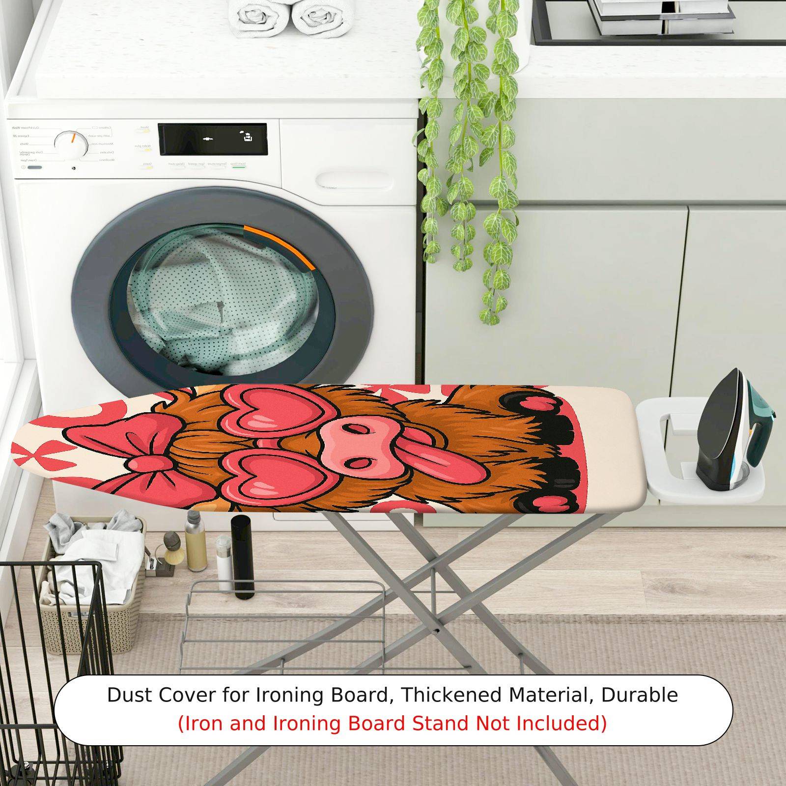 1-Piece Cute Pink Heart Animal  Ironing Board Cover, Universal Size, Without Board