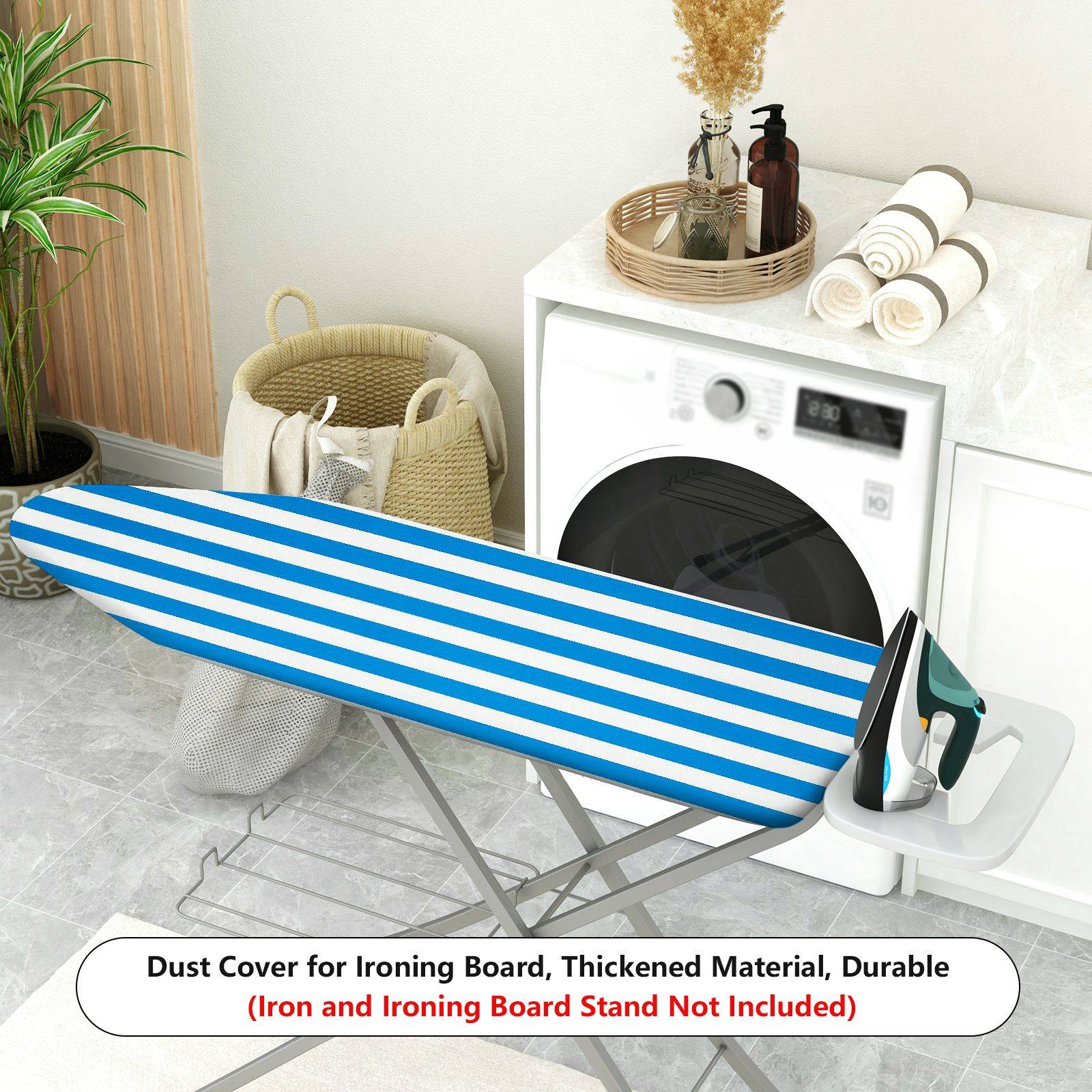 1-Piece Striped Blue Pattern Trendy Modern  Ironing Board Cover, Universal Size, Without Board