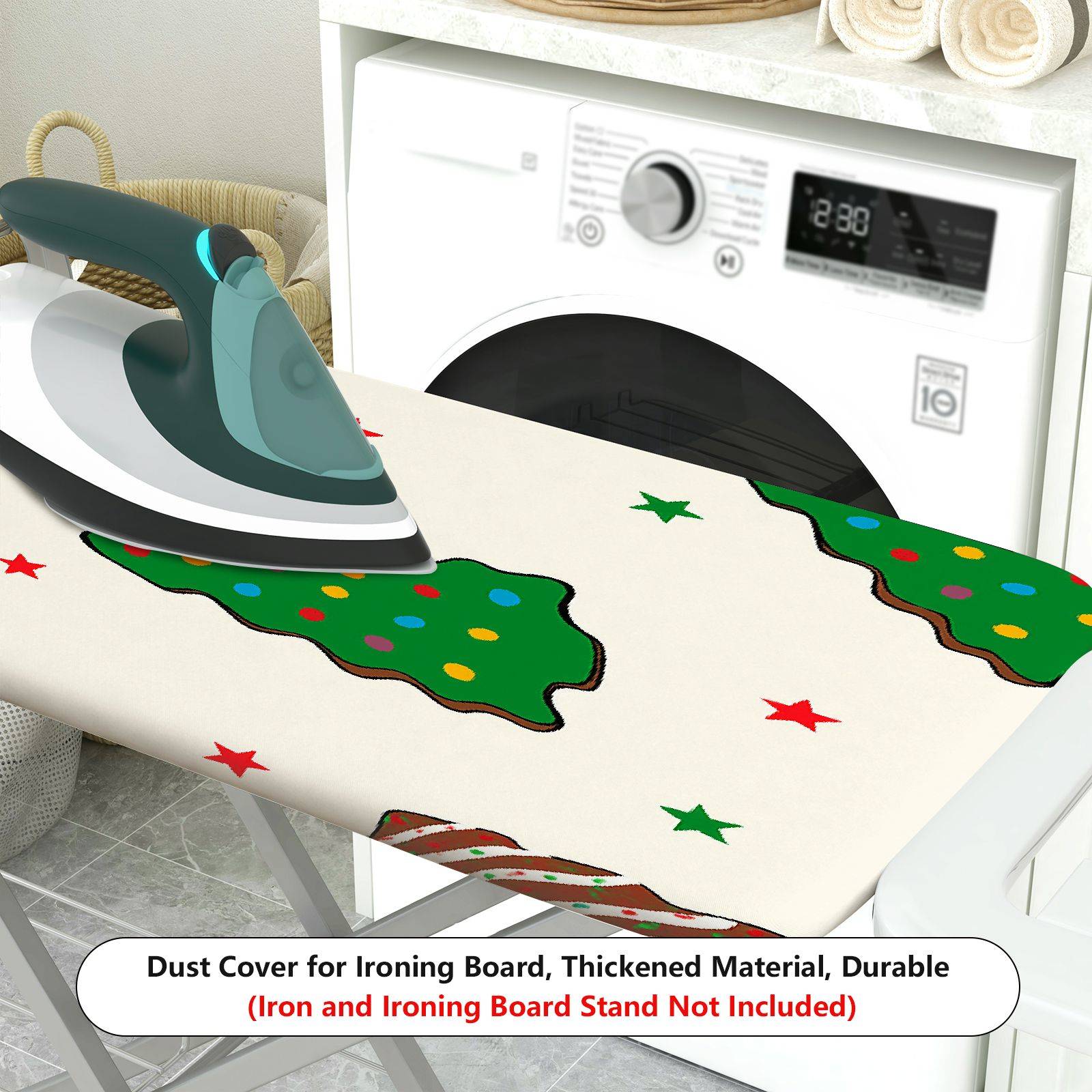 1-Piece Christmas Tree Bell Star  Ironing Board Cover, Universal Size, Without Board