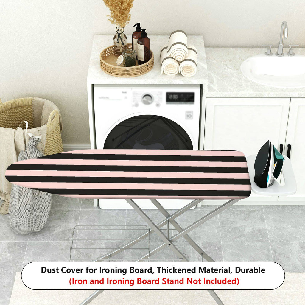 1-Piece Black Pink Striped Modern  Ironing Board Cover, Universal Size, Without Board