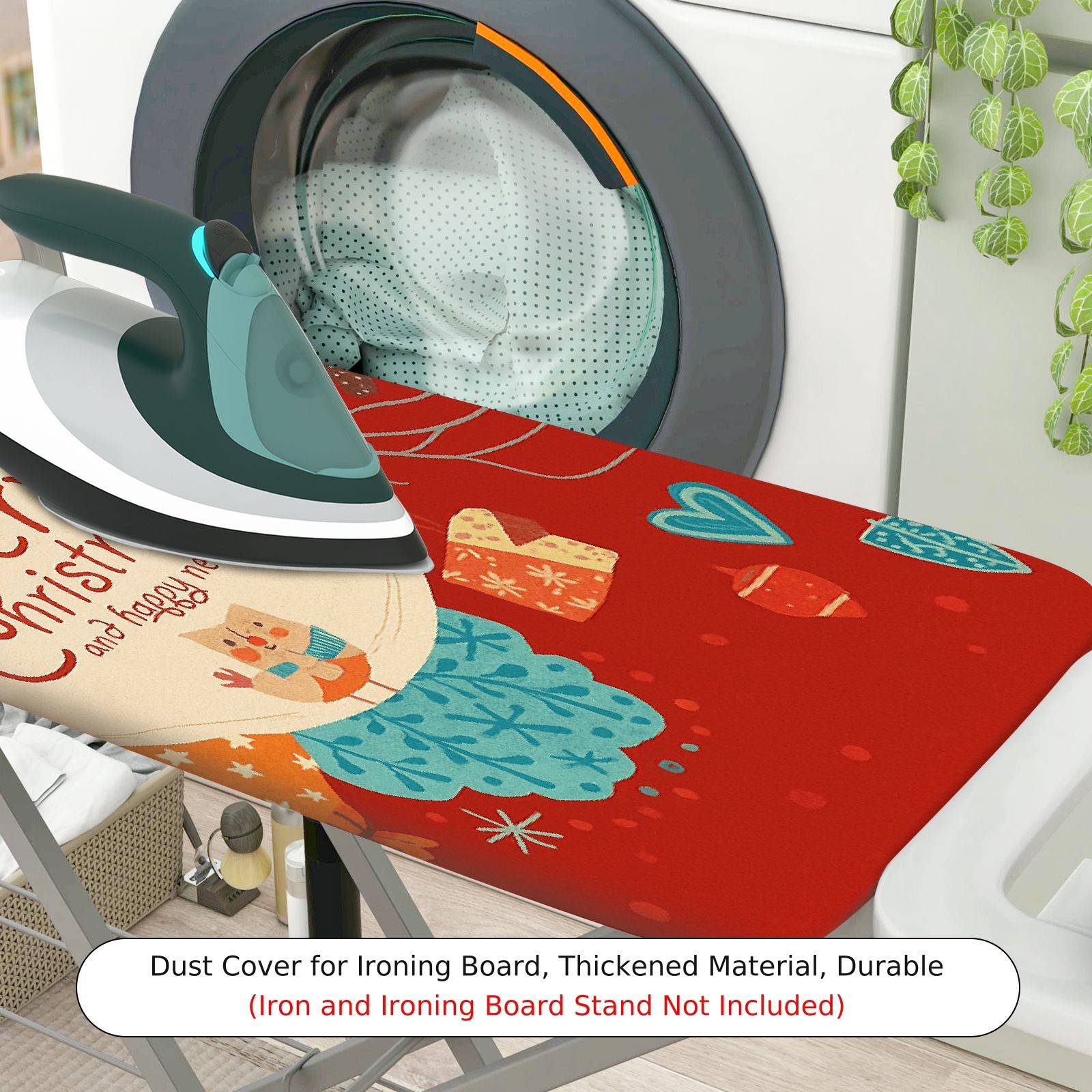 1-Piece Santa Claus Snowflakes Gifts  Ironing Board Cover, Universal Size, Without Board