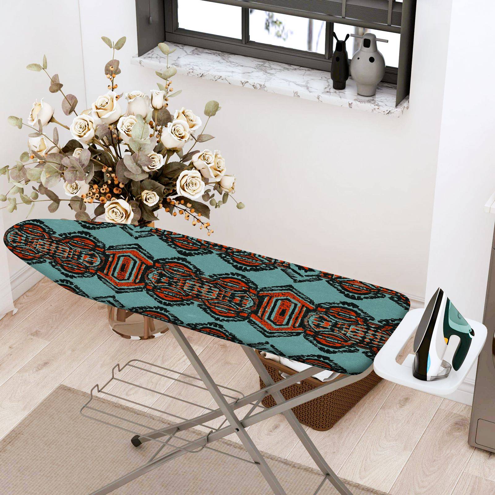 1-Piece Geometric Retro Tribal  Ironing Board Cover, Universal Size, Without Board
