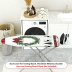 1-Piece Christmas Red Bow Deer  Ironing Board Cover, Universal Size, Without Board