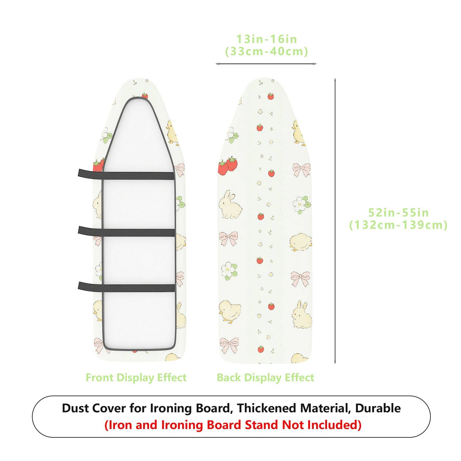 1-Piece Rabbit Strawberry Bow  Ironing Board Cover, Universal Size, Without Board